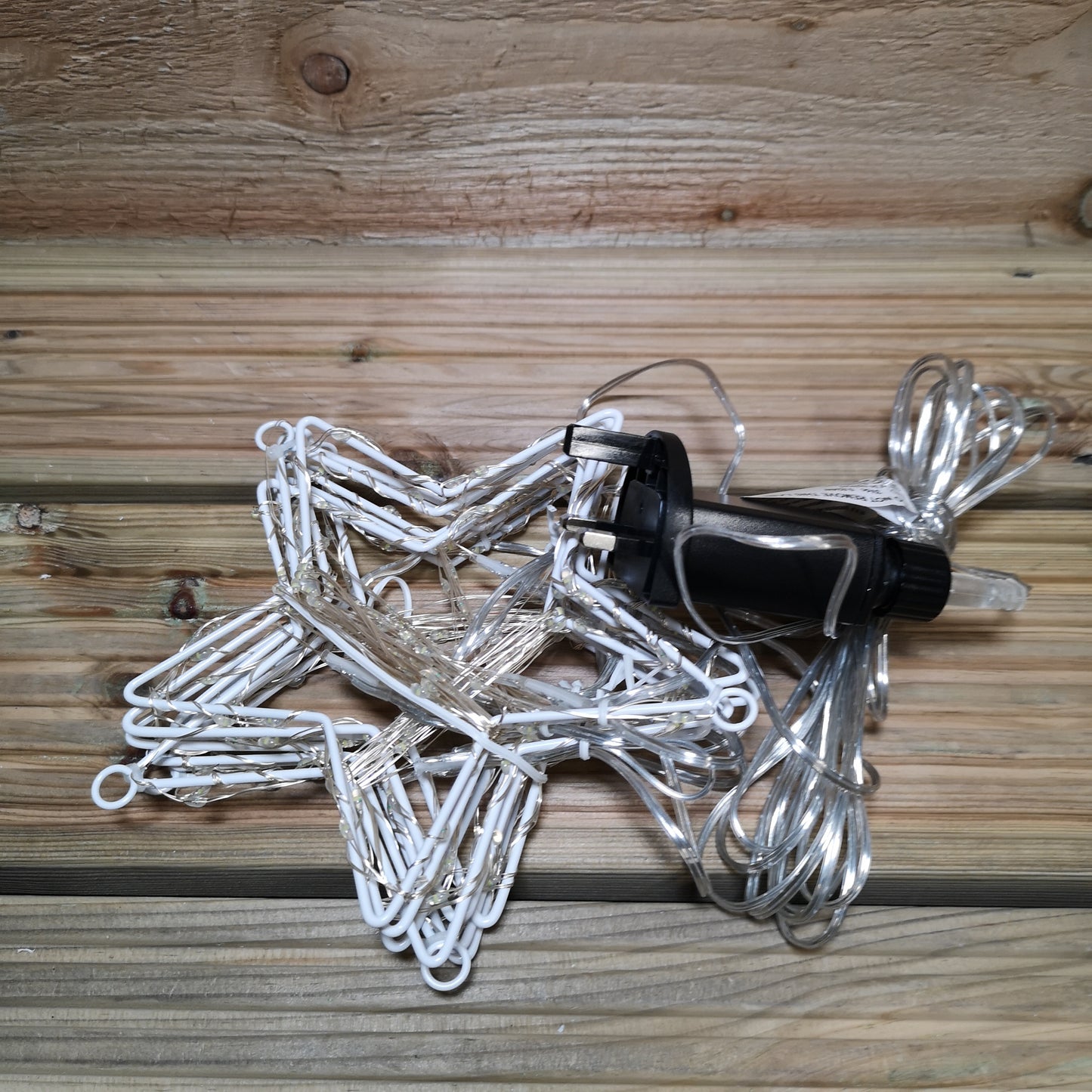 1.2m Premier Christmas Static Star LED Silver Pin Wire V Curtain Lights in Rainbow