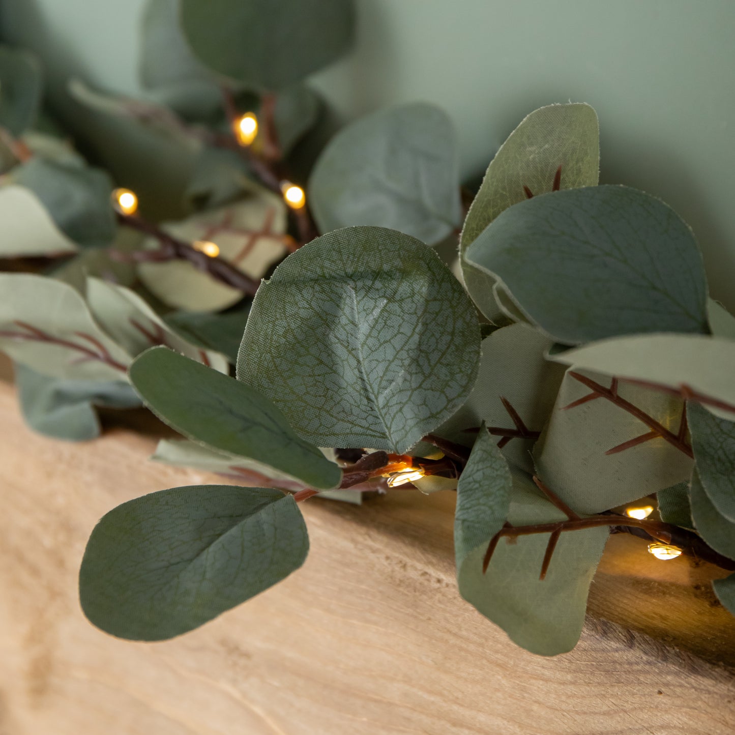 1.8m Eucalyptus Christmas Garland with 130 Warm White LEDs