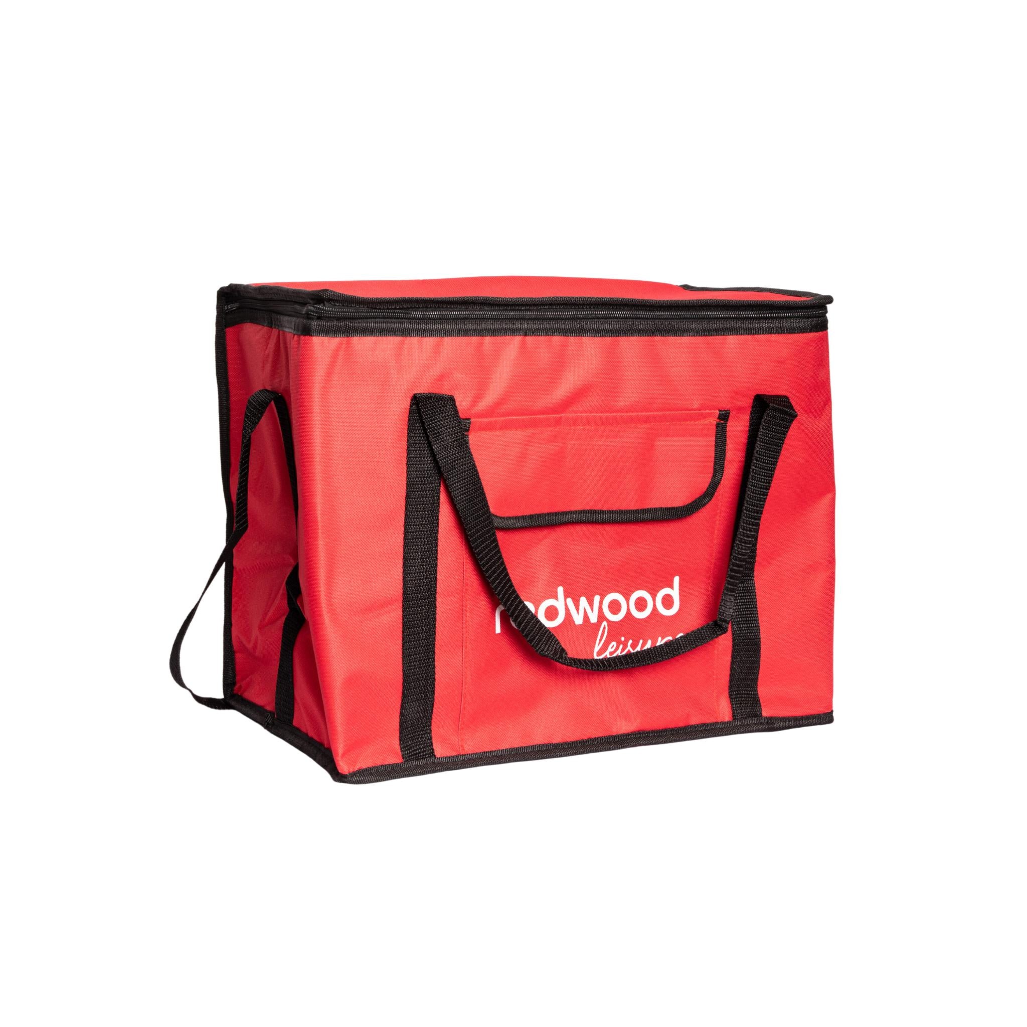 30L Large Foldable Red Insulated Picnic Cool Bag with Shoulder Strap