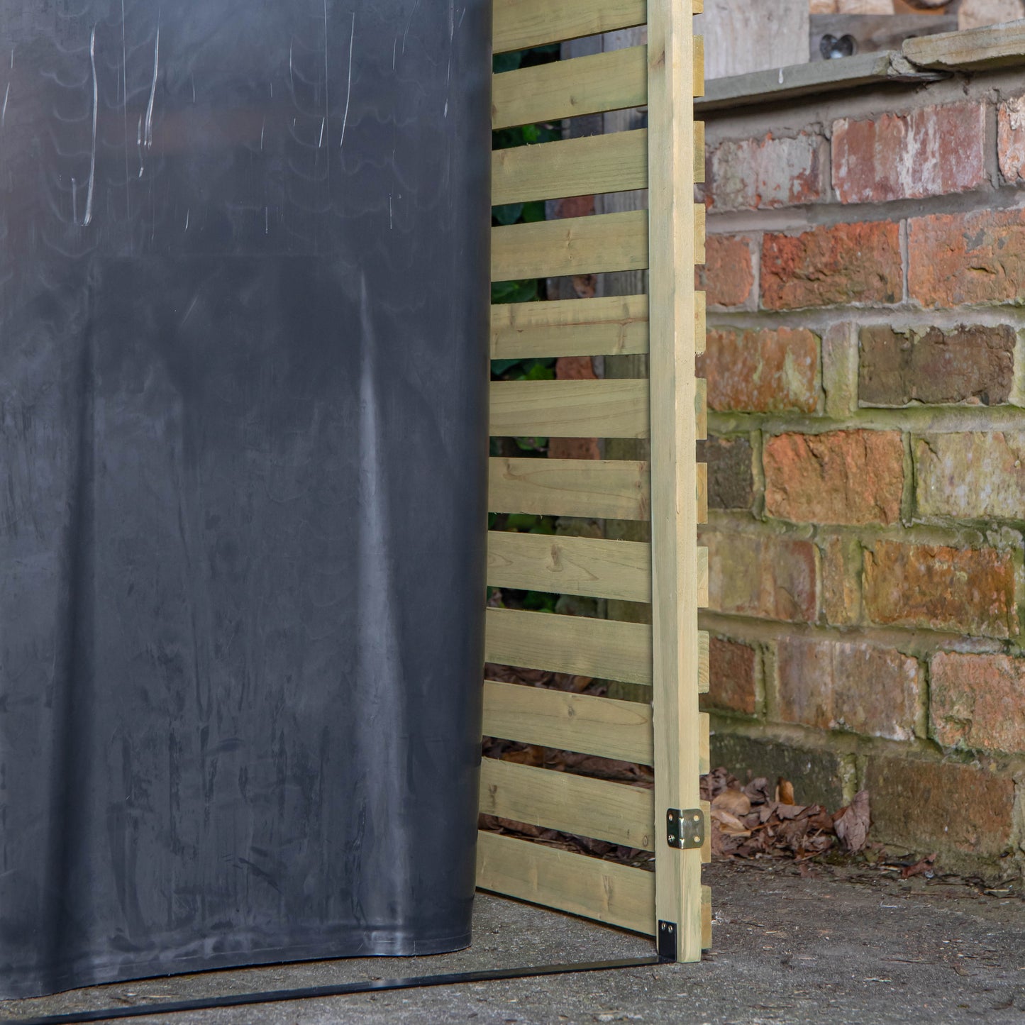 68cm x 1.2m Wooden Outdoor Garden Single Wheelie Bin Store Storage