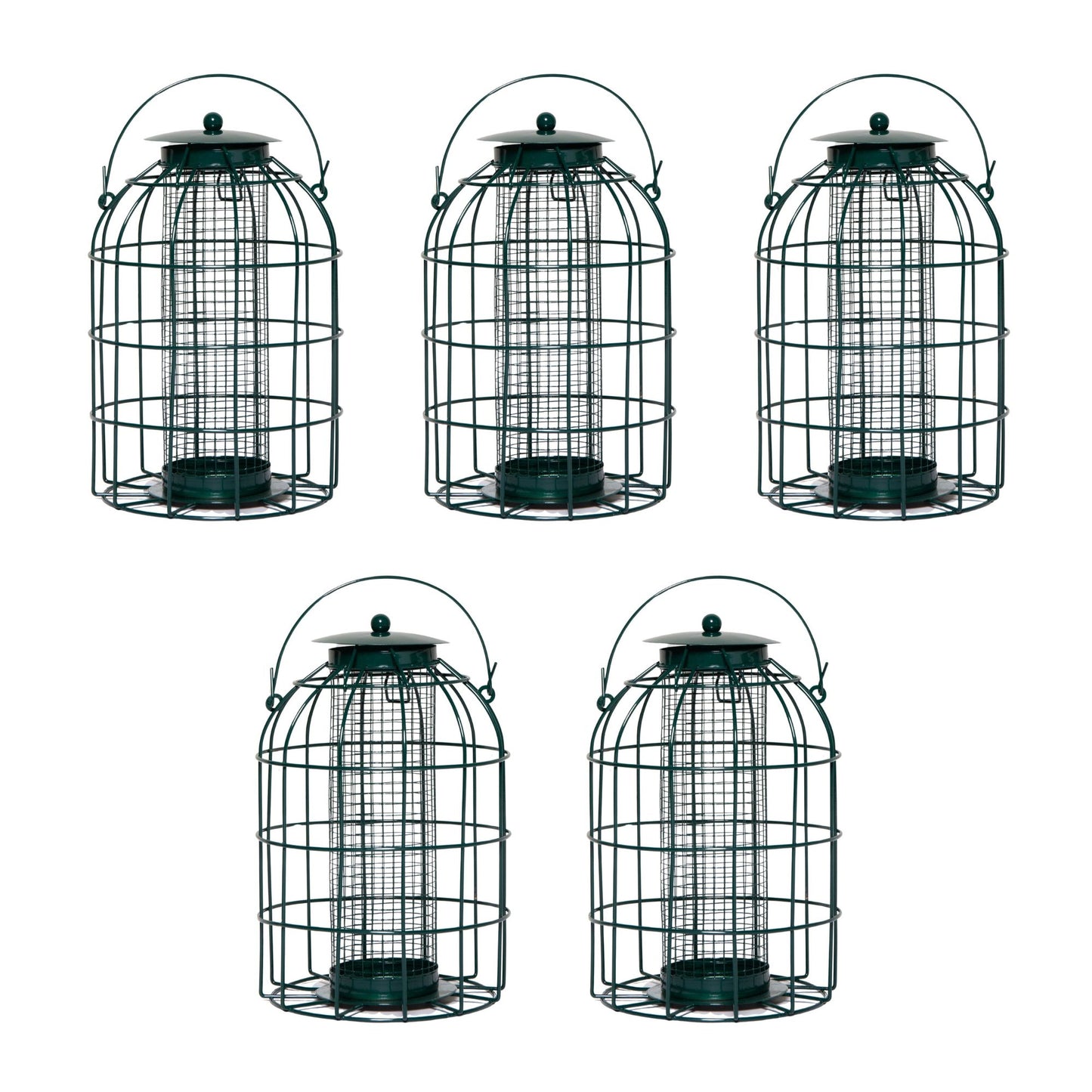 Pack of 5 Wild Bird Hanging Nut Feeder with Squirrel Guard