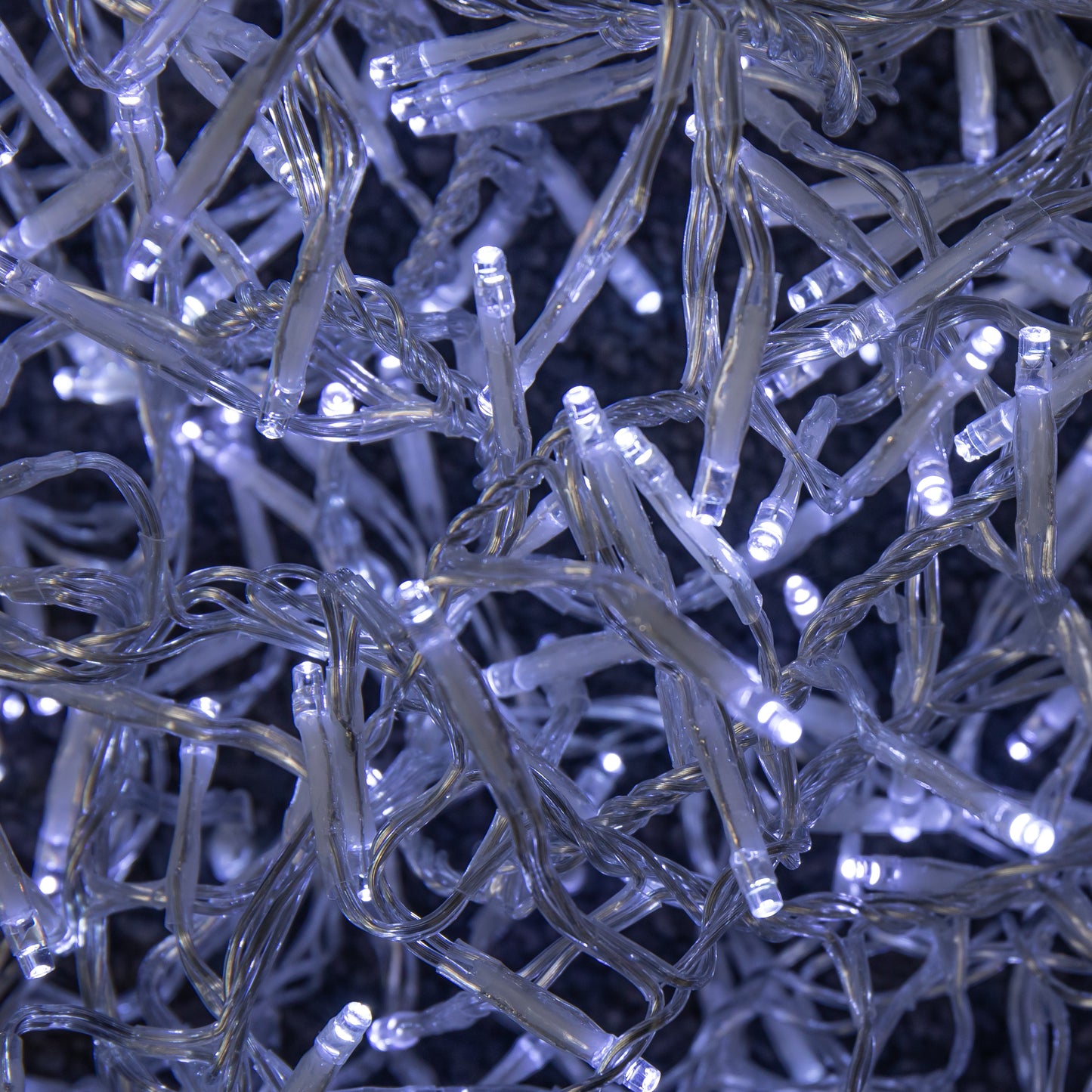 9.3m 720 LED Christmas Cluster String Lights with Timer in White on Clear Cable