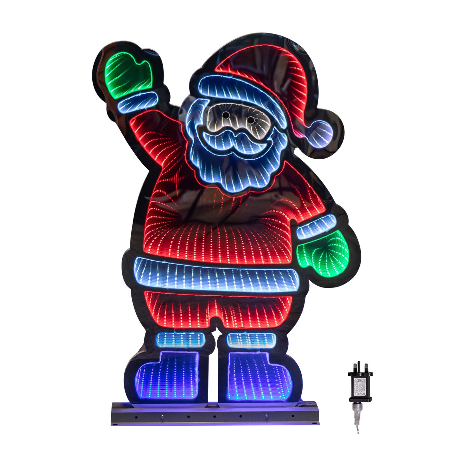 74cm LED Infinity Light Waving Santa