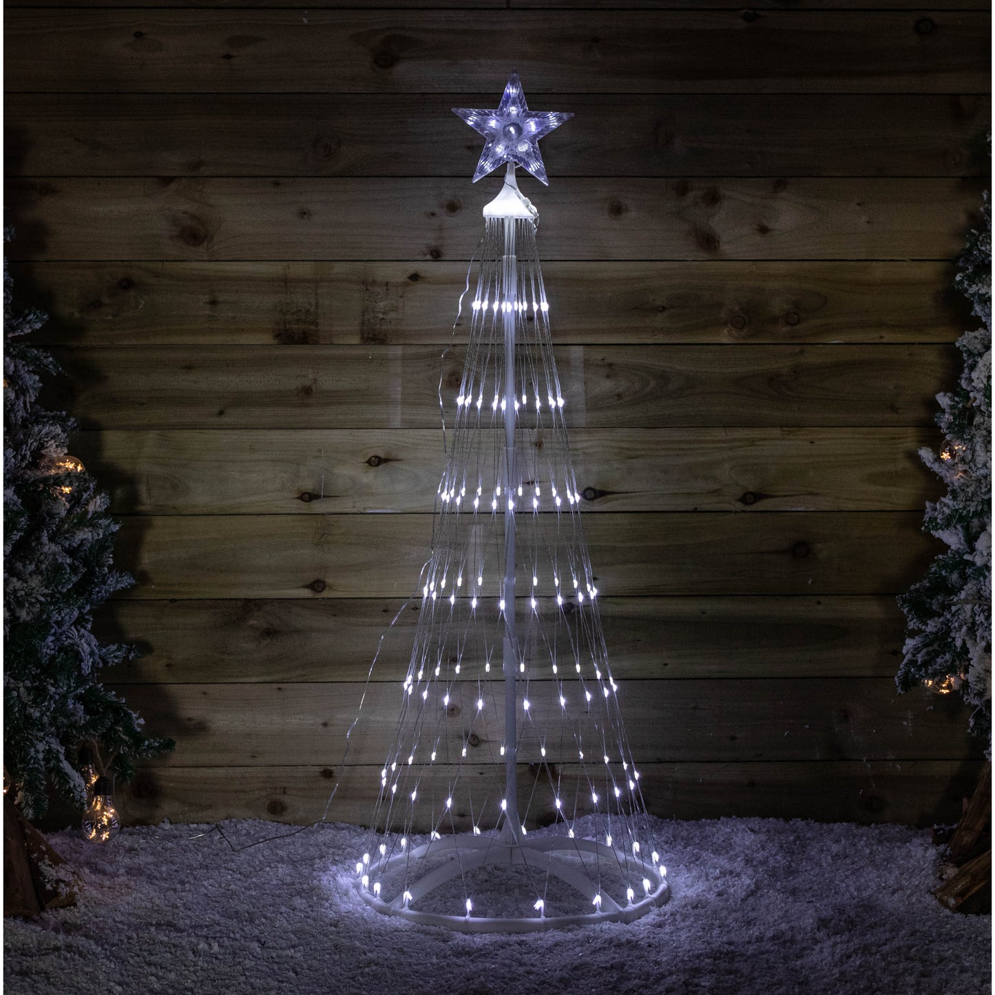 Factory Seconds: 1.35m Light up Christmas Cone Tree with 160 White LEDs and Timer Function