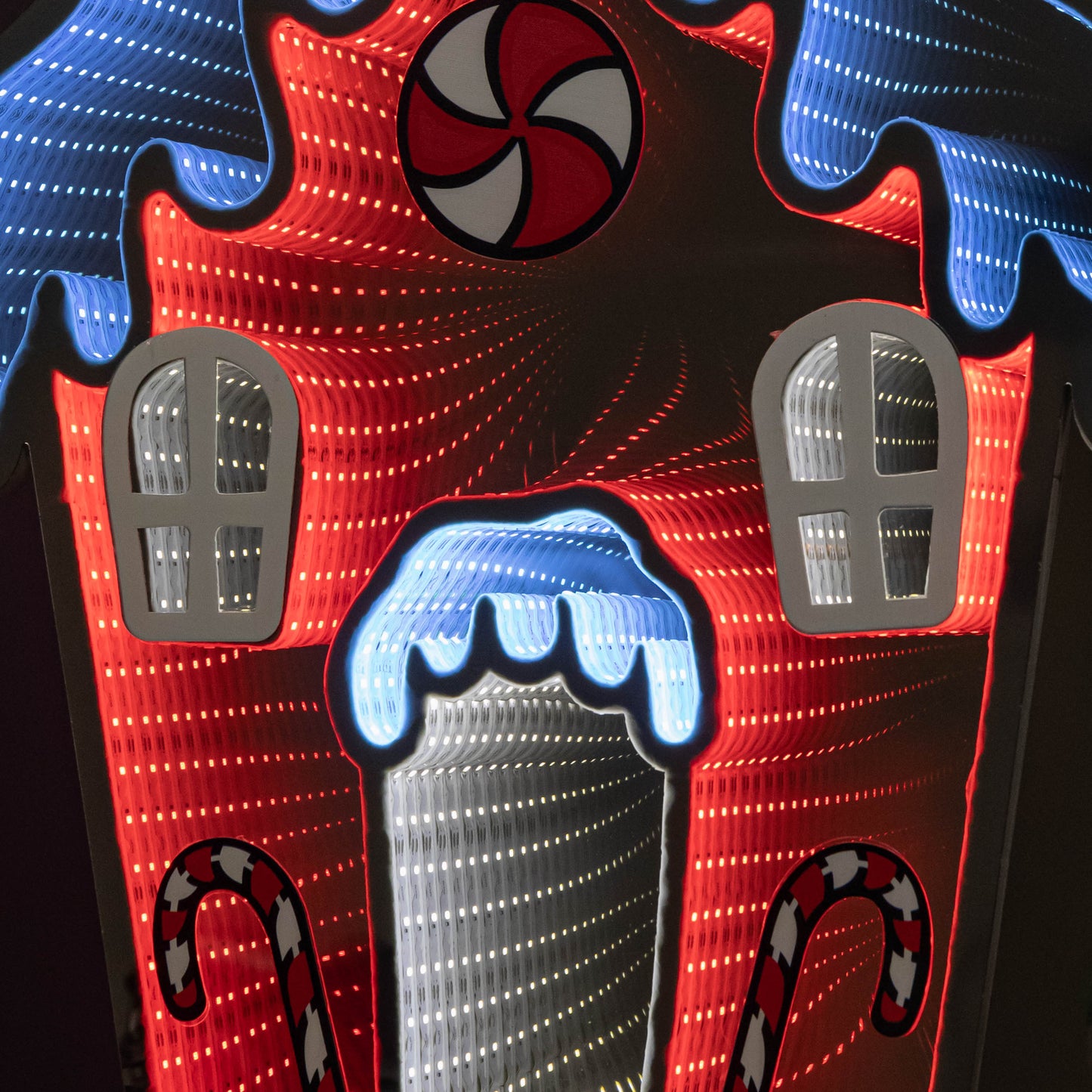 66cm Light up Gingerbread House Christmas Decoration with Red and White LEDs