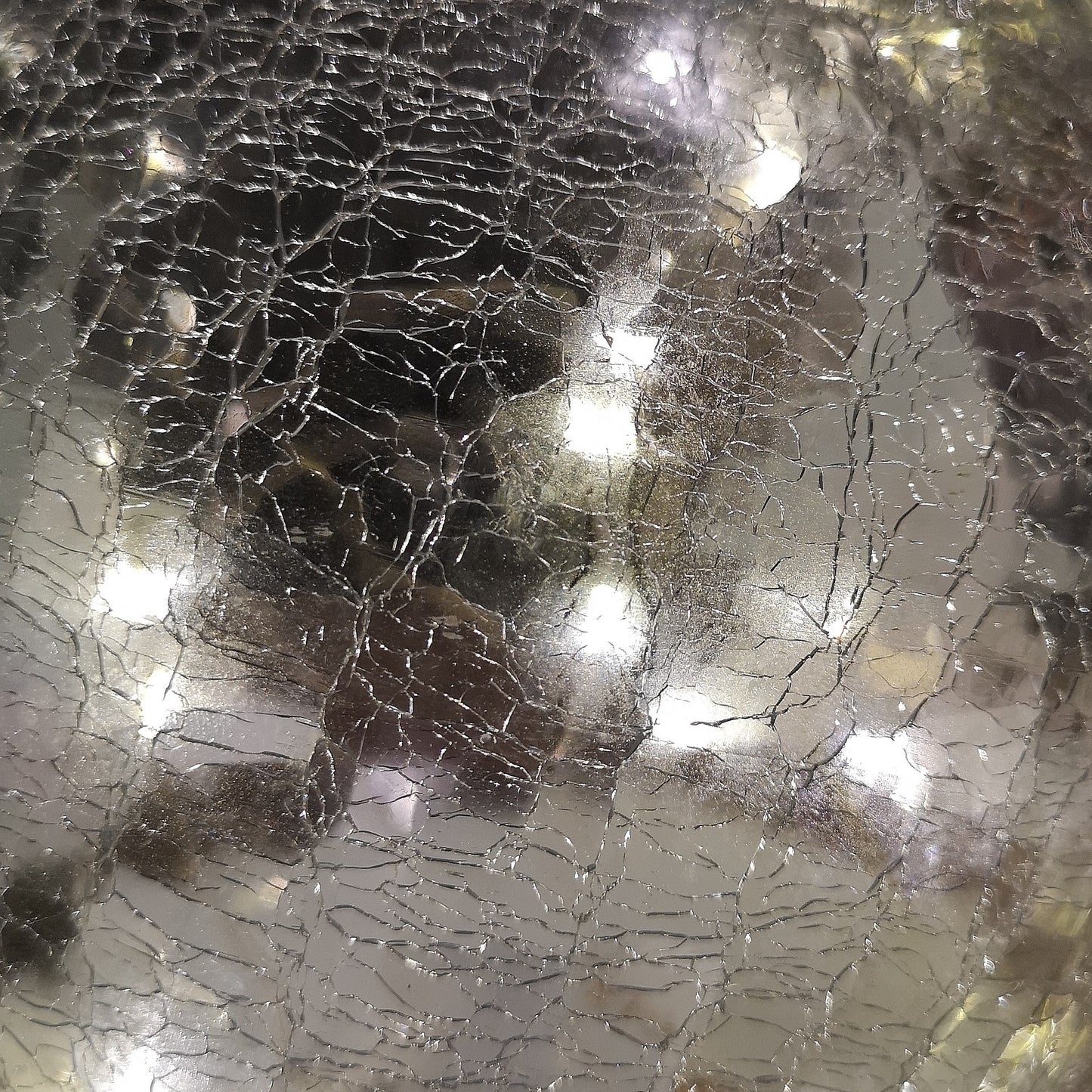 20cm Battery Operated Twinkling Warm White LED Crackle Effect Ball Christmas Decoration with Santa and Friends in Train