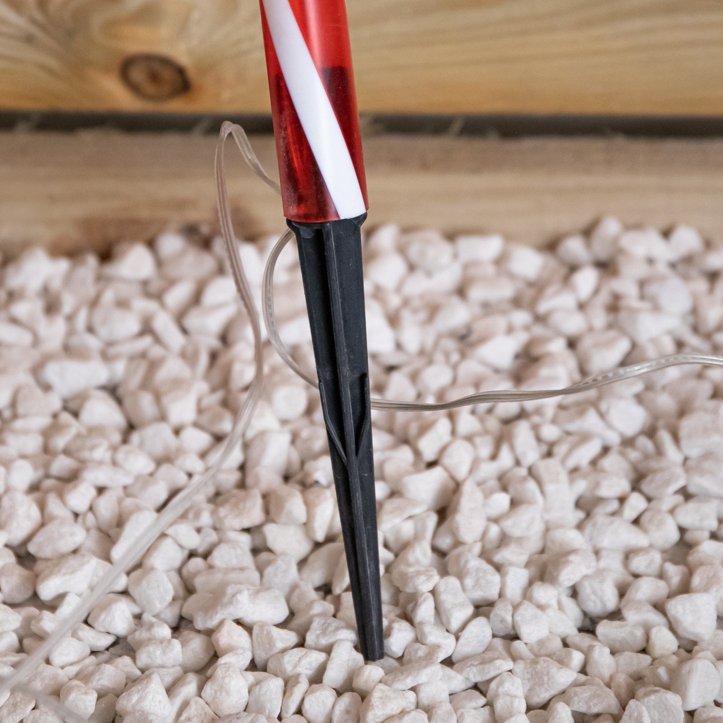 70cm Battery Powered Light up Candy Swirl Pathlights with Red and White LEDs