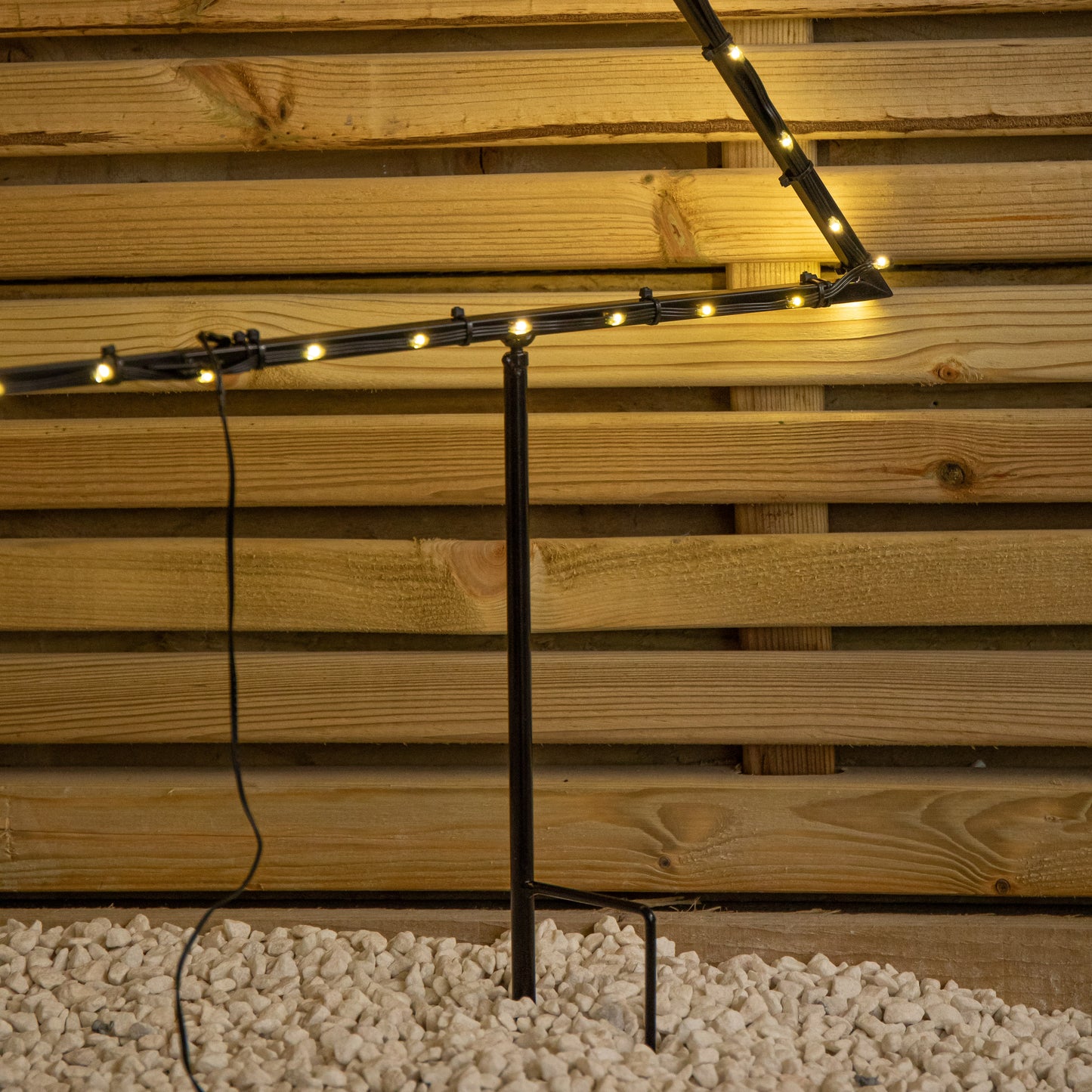 73cm x 80cm Light up Dewdrop Metal Christmas Tree with Garden Stake & Warm White LEDs