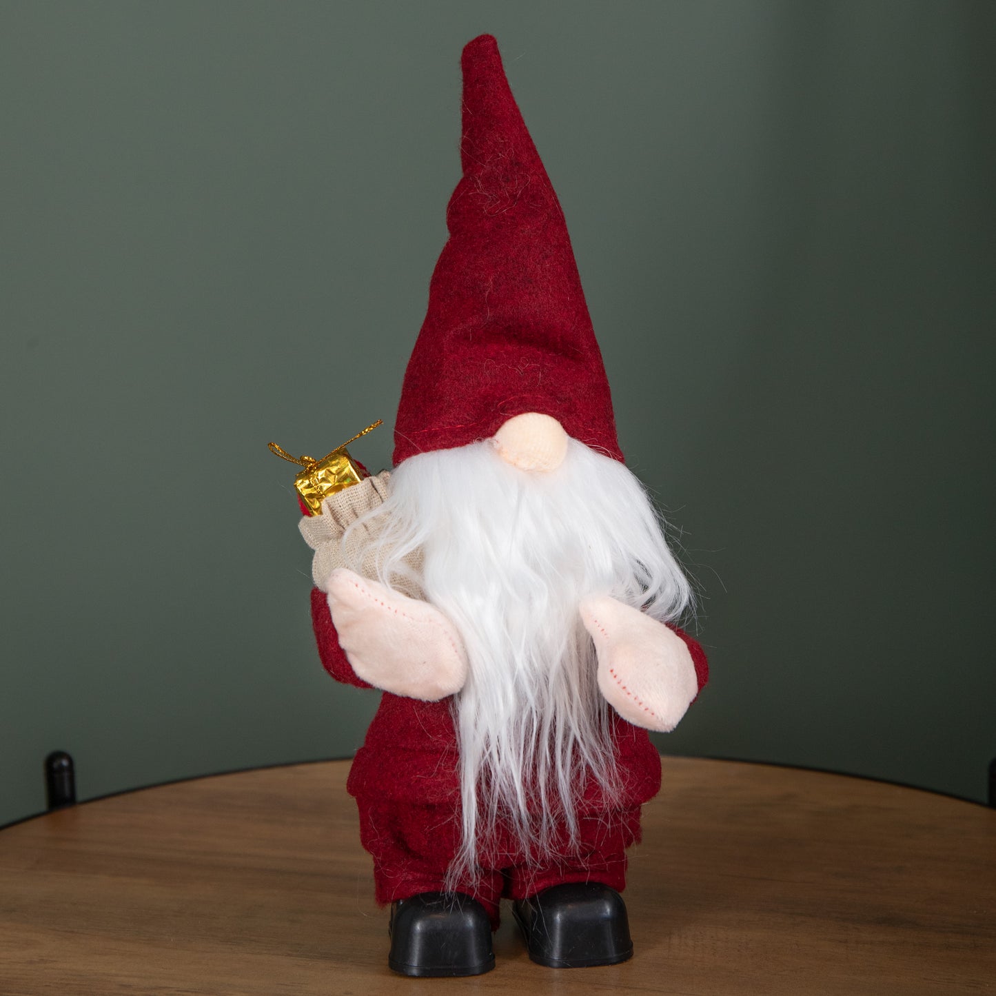 28cm Battery Operated Musical Walking Christmas Gonk Decoration in Red