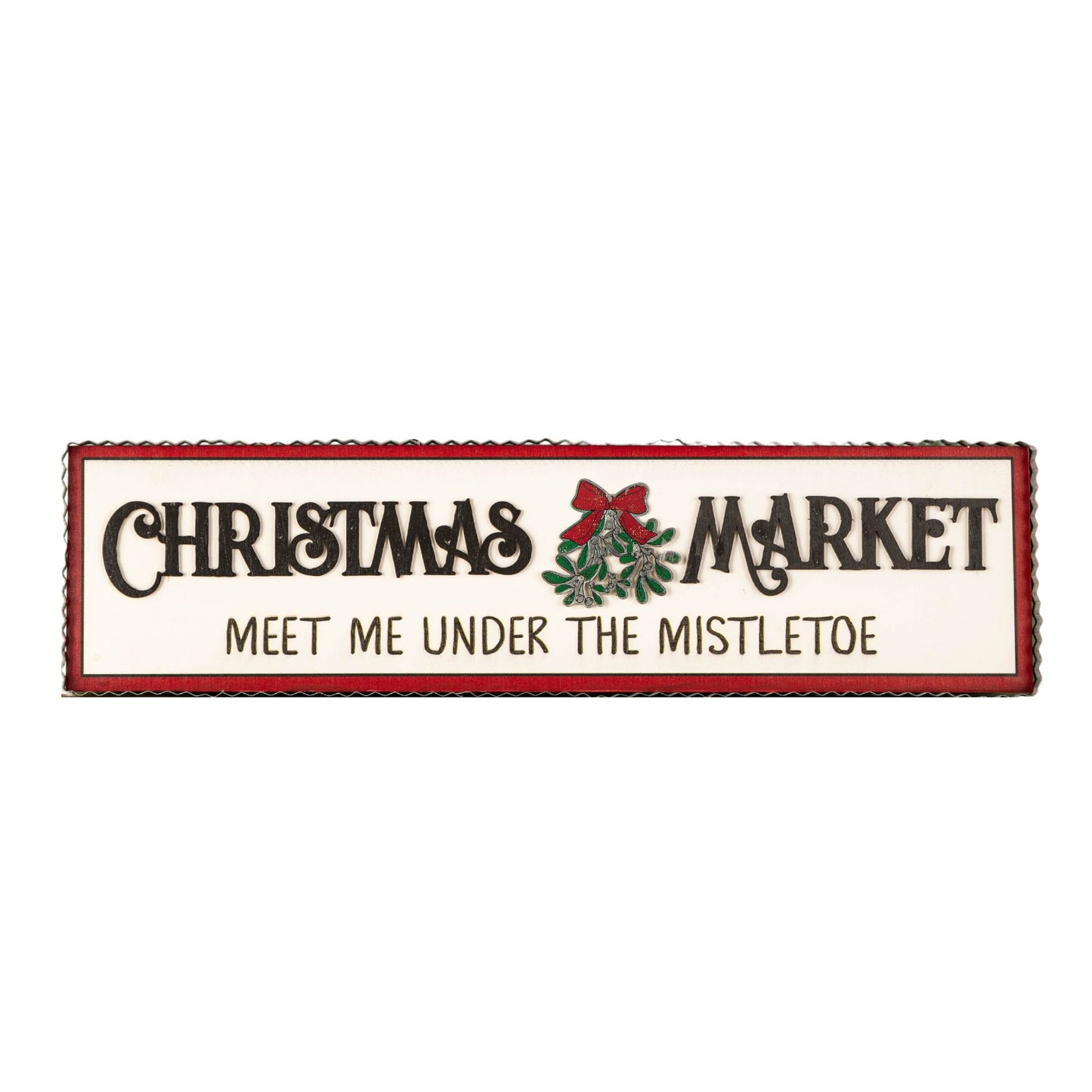 82cm White Wooden Christmas Market Hanging Sign