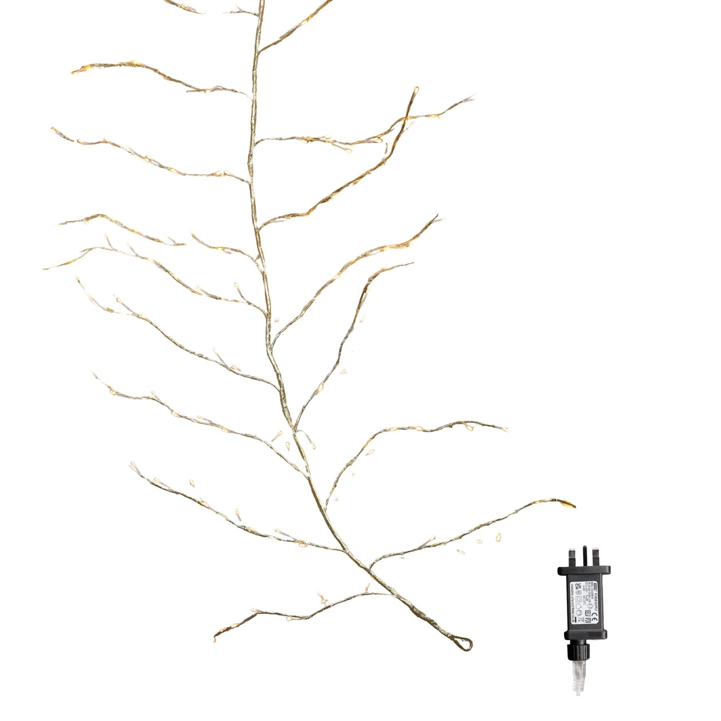 3m Light up Gold Christmas Garland Branch with 288 Warm White LEDs