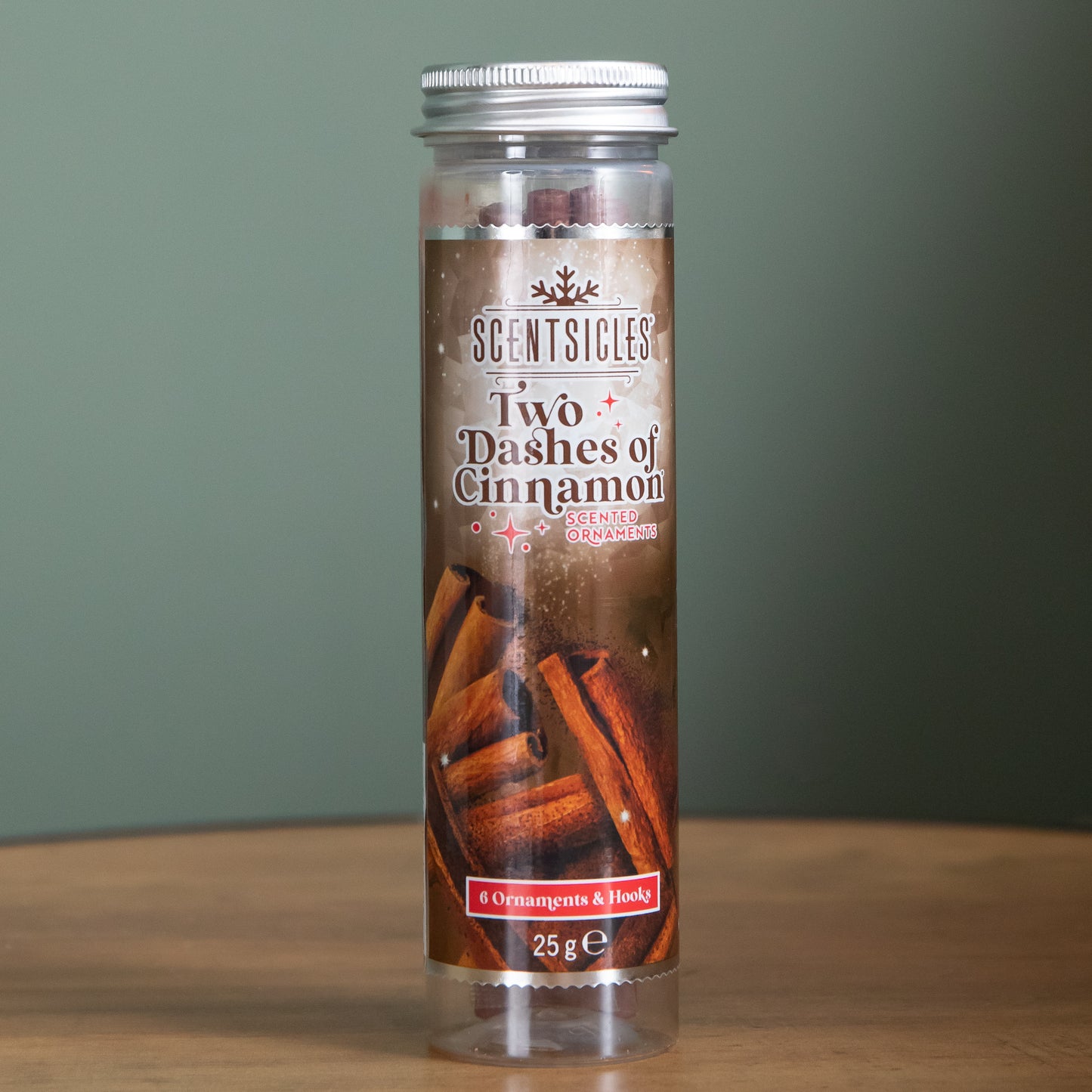 3 Packs of 25g Two Dashes of Cinnamon Scented Christmas Scentsicles with 6 Hanging Hooks