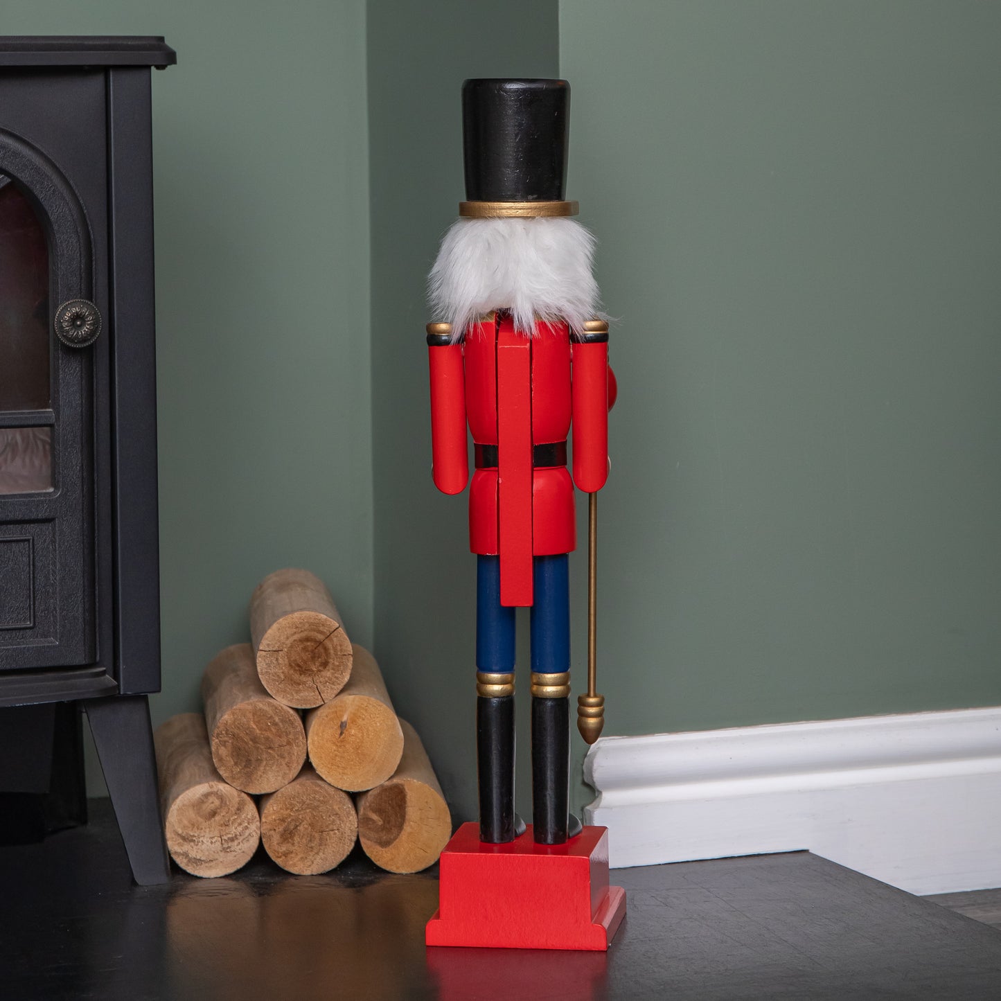 50cm Wooden Nutcracker Soldier Christmas Countdown Decoration
