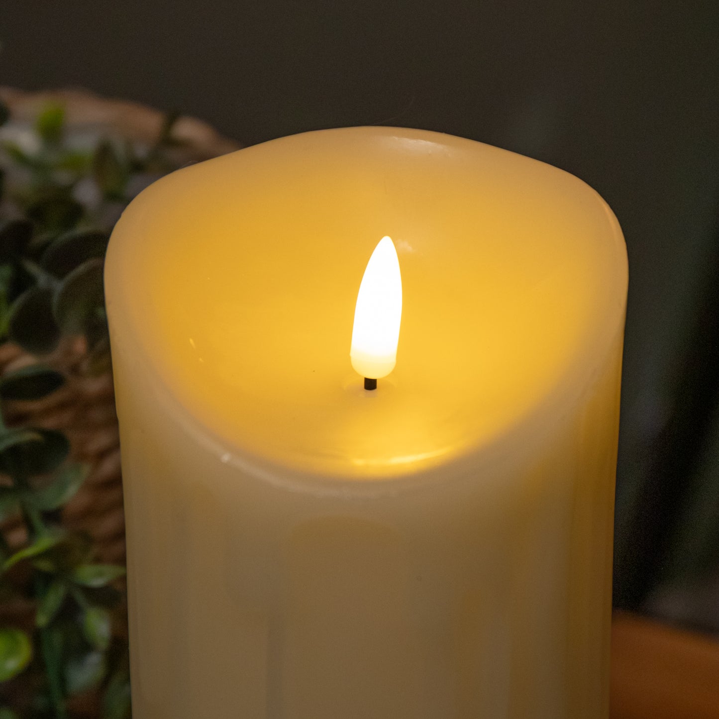 23cm LED Flickabrights Melted Edge Battery Candle in Warm White
