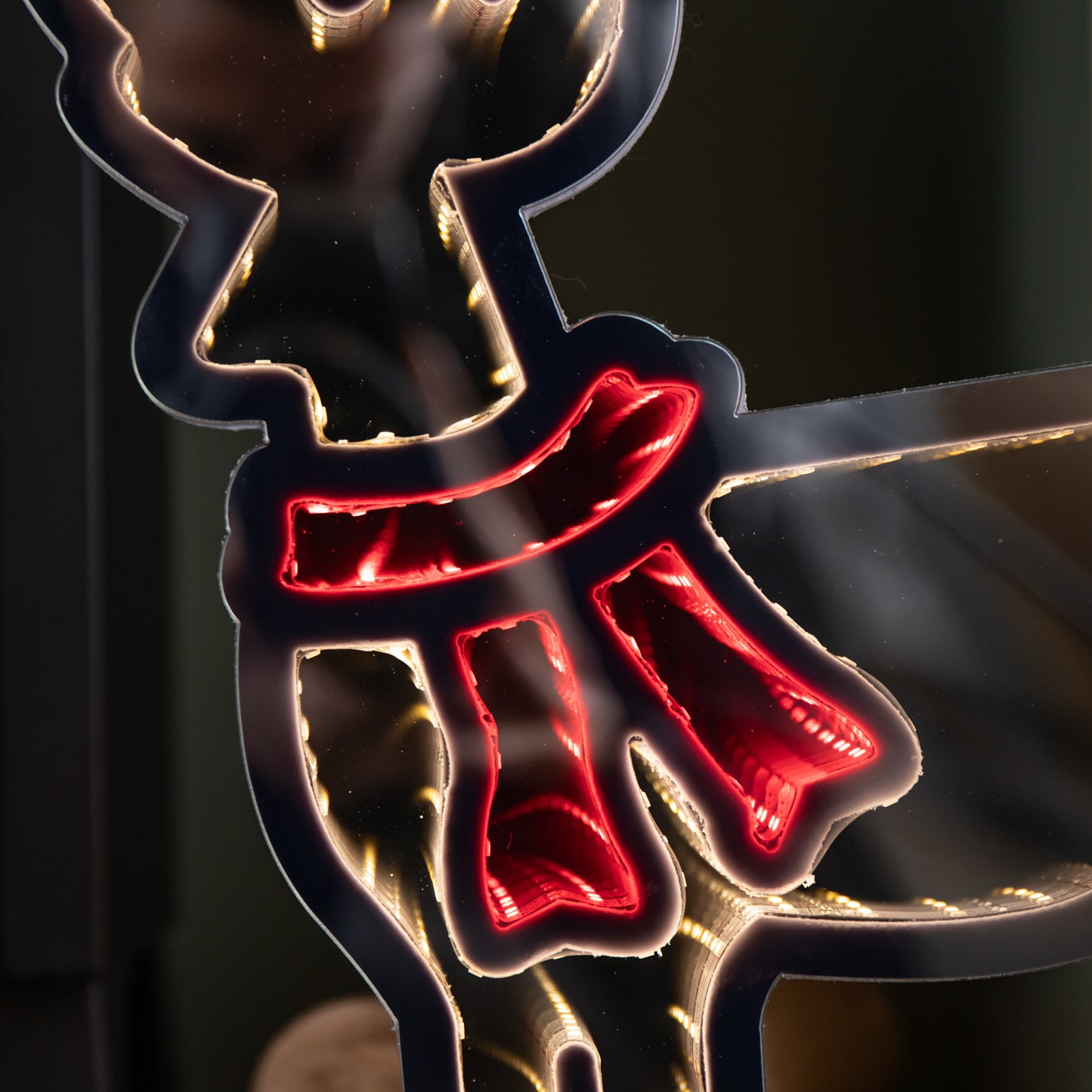 40cm Light up Reindeer Christmas Infinity Light with Red and Warm White LEDs