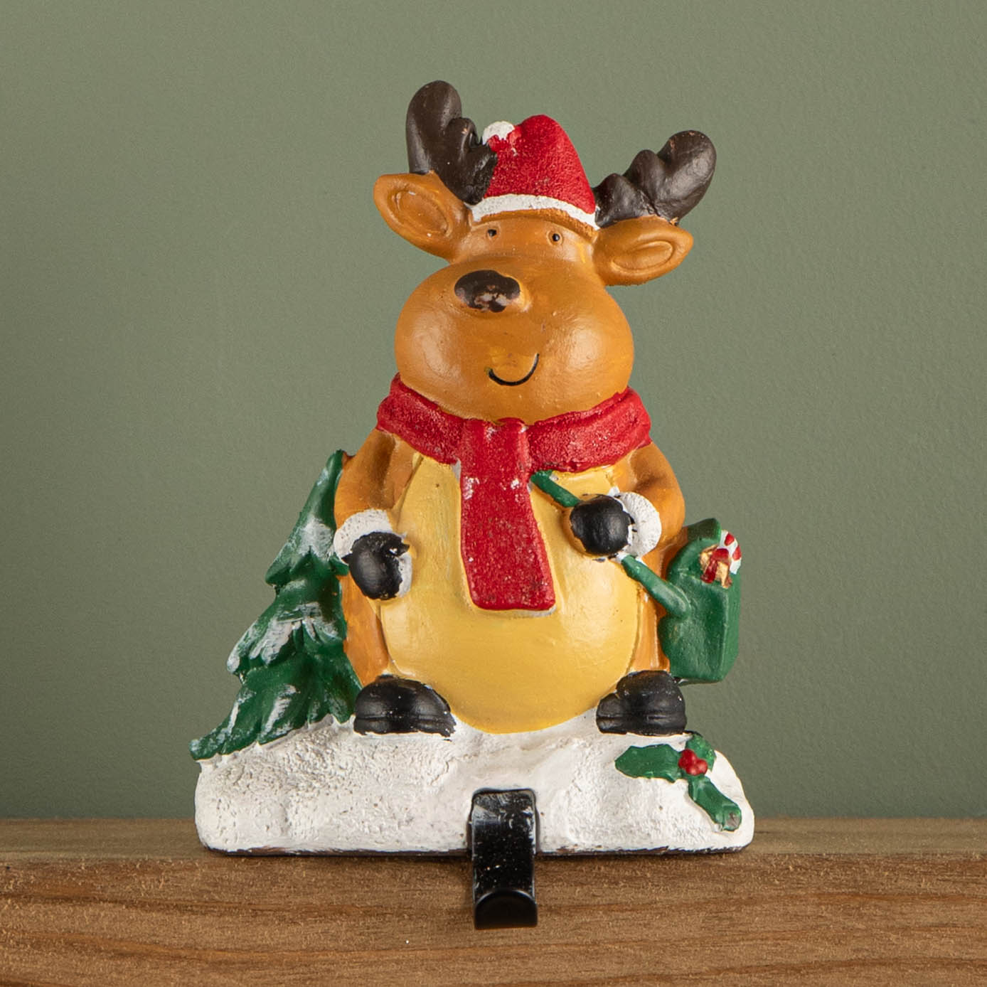 13cm Premier Christmas Stocking Hanger Decoration in Reindeer Design