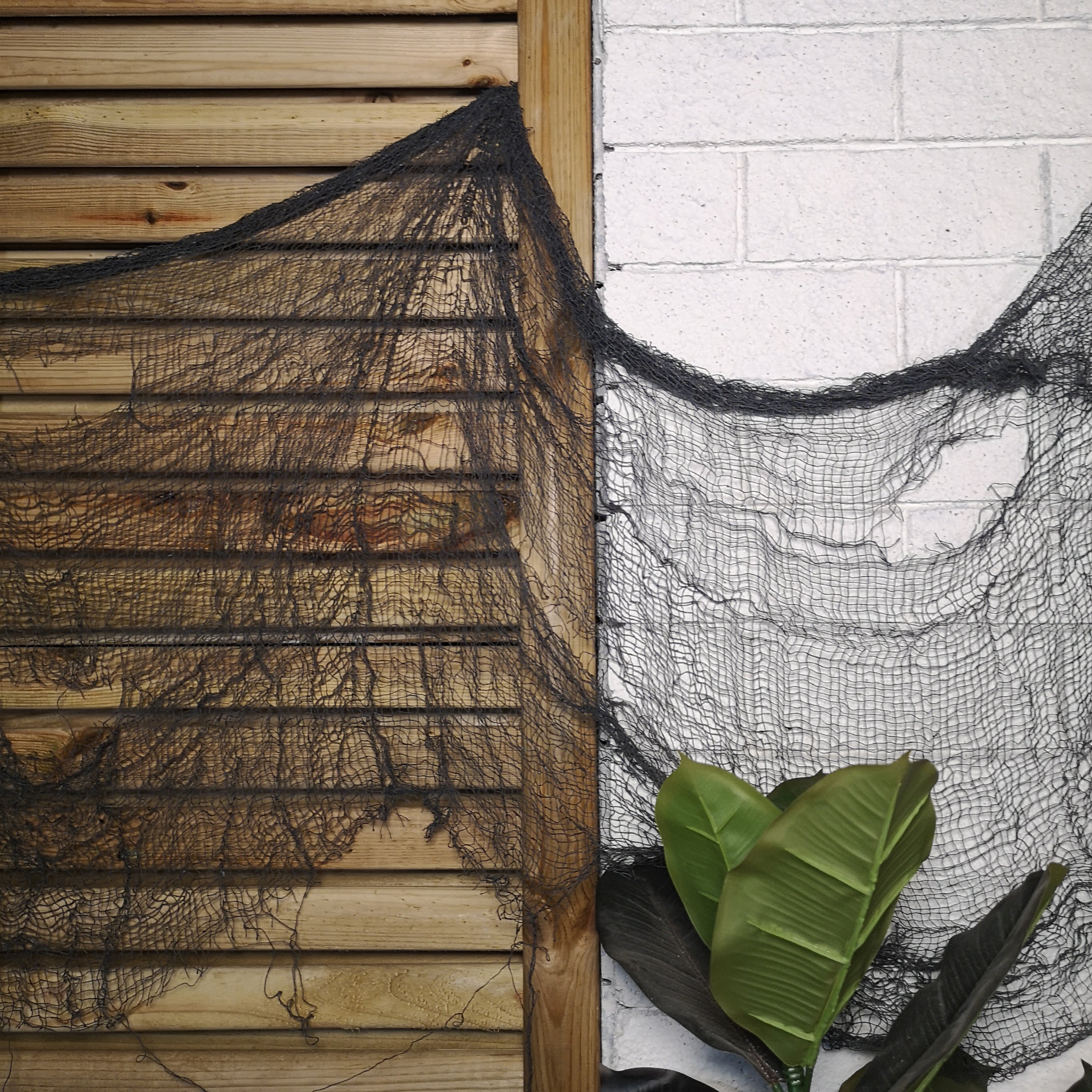 2.9m Halloween Freaky Fabric Net Decoration in Black