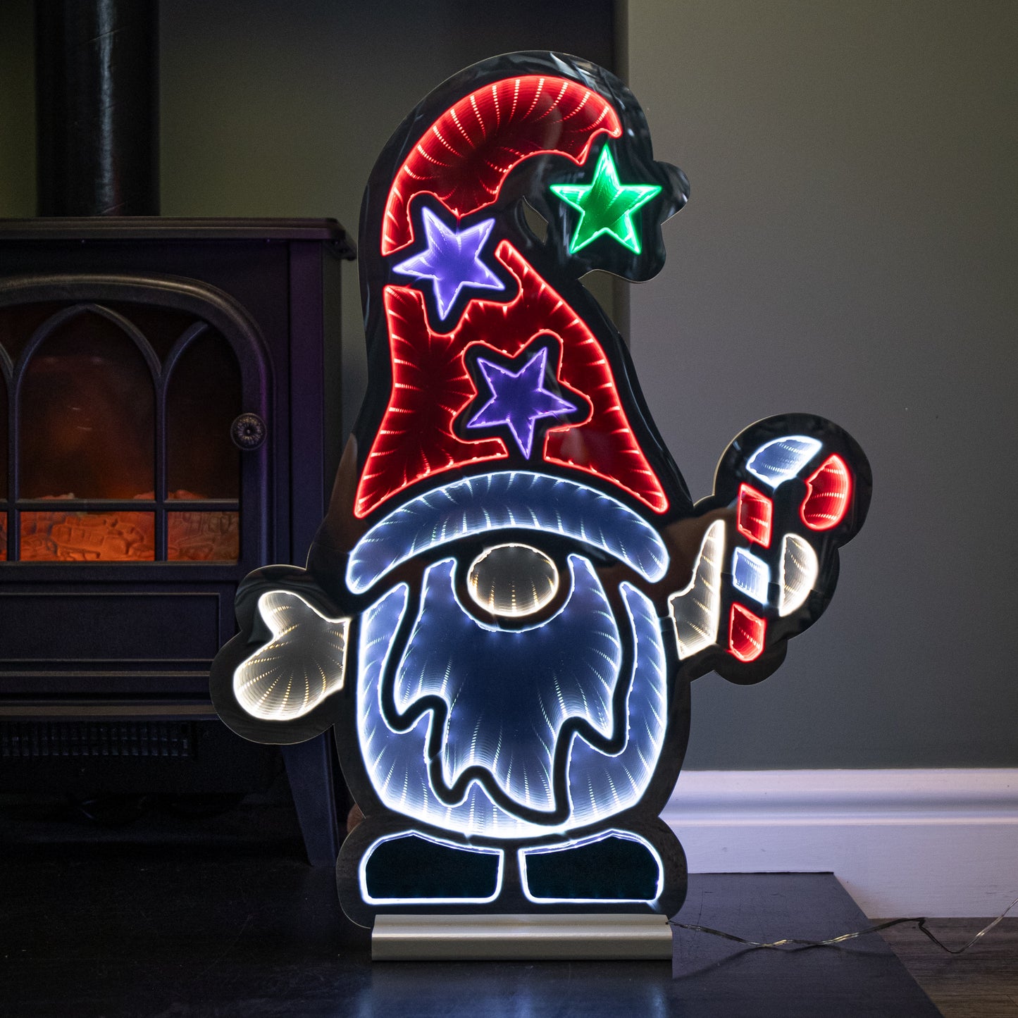 60cm Light up Christmas Gonk with Candy Cane Infinity Decoration with LEDs