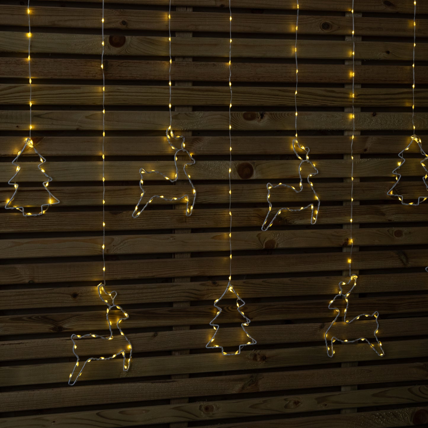1.2m Light up Festive Curtain Christmas Lights with Warm White LEDs