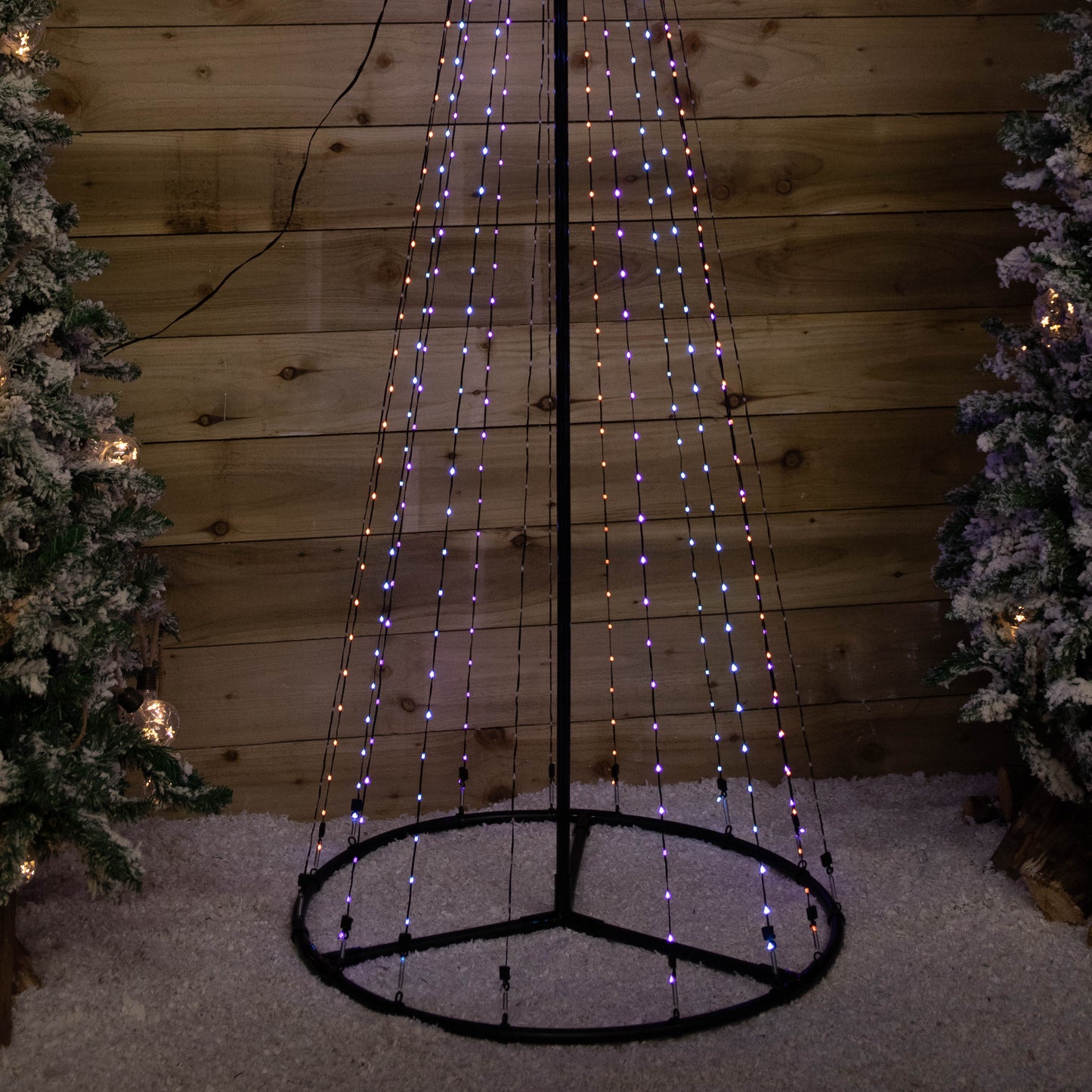 2.1m Light up Christmas Pyramid Cone Tree with 580 Multi-Action Rainbow LEDs
