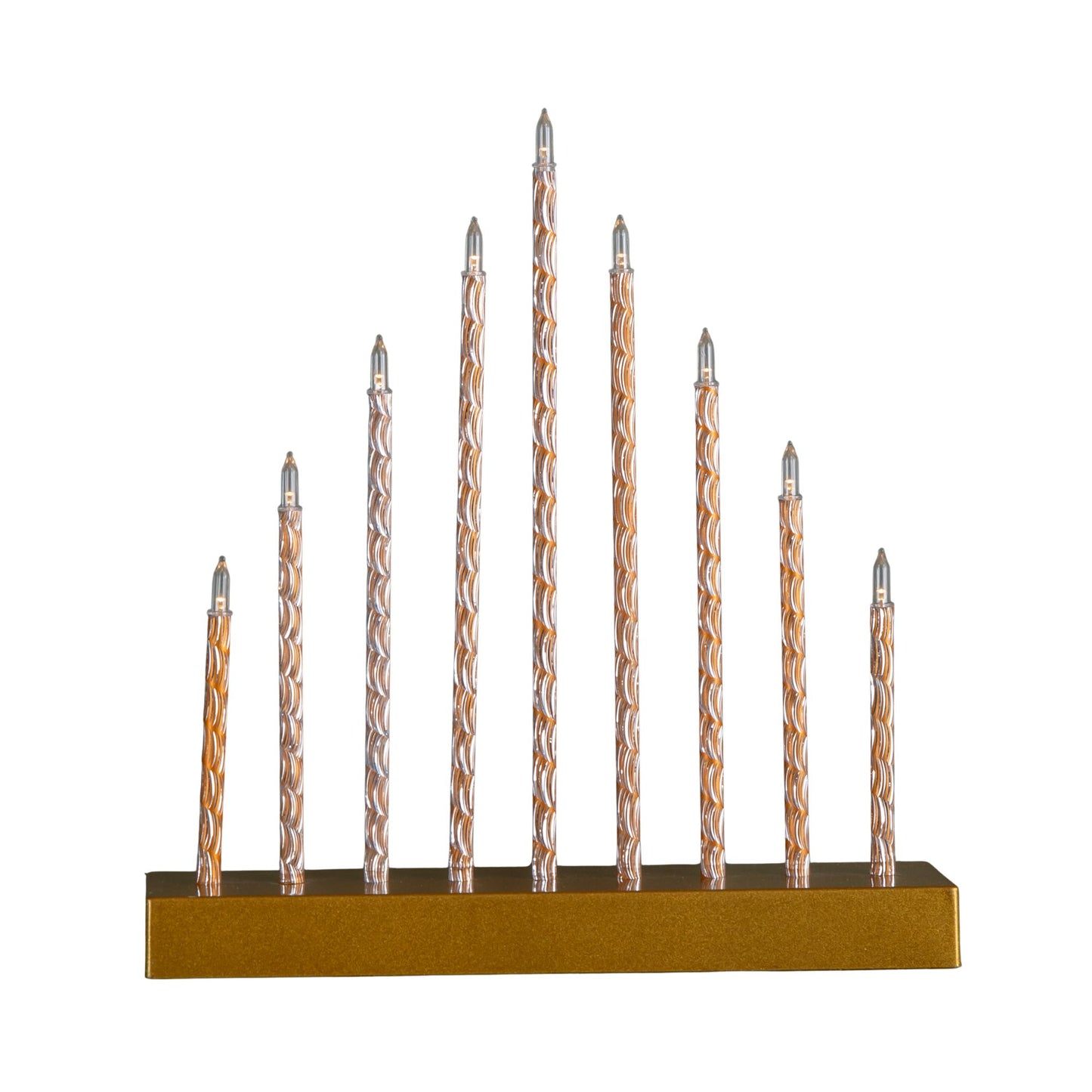 26cm Battery Operated Gold Light up Christmas Candle Bridge with 9 Warm White LEDs