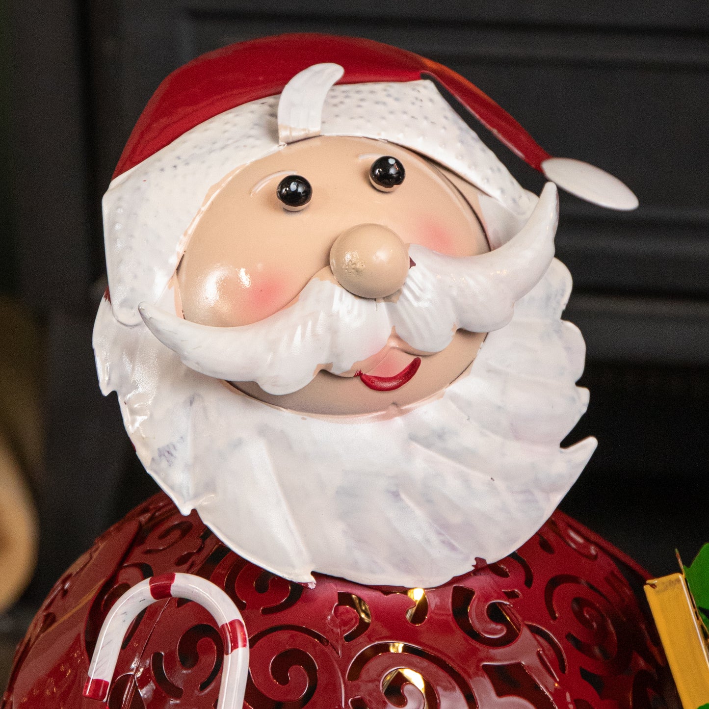30cm Battery Operated Filigree Christmas Santa Folk Light Decoration with LEDs