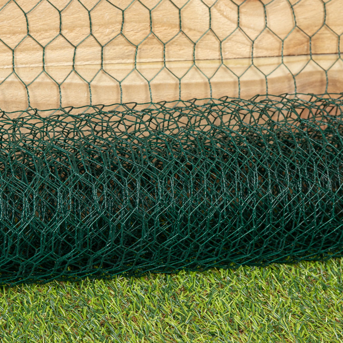 5m x 0.6m x 25mm Green PVC Coated Galvanised Chicken Garden Wire Netting / Fencing