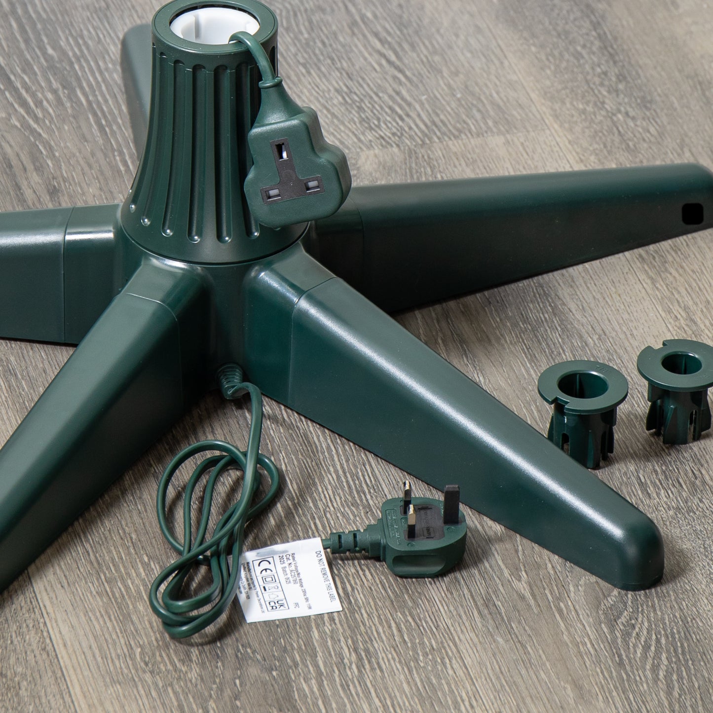 20cm x 65cm Green Rotating Christmas Tree Stand for 2.4m Max Tree Height