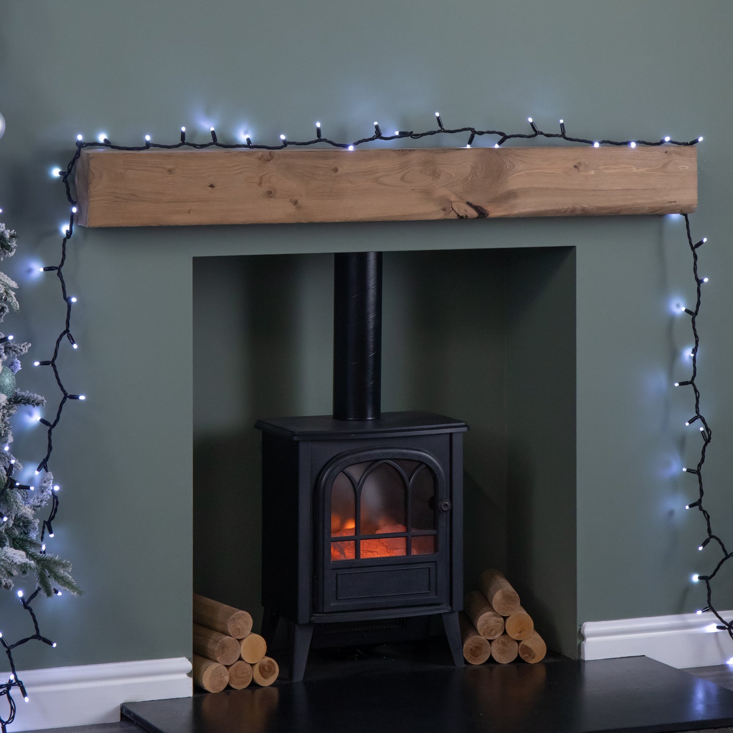 24m Set of 300 Connectable String Lights with White LEDs