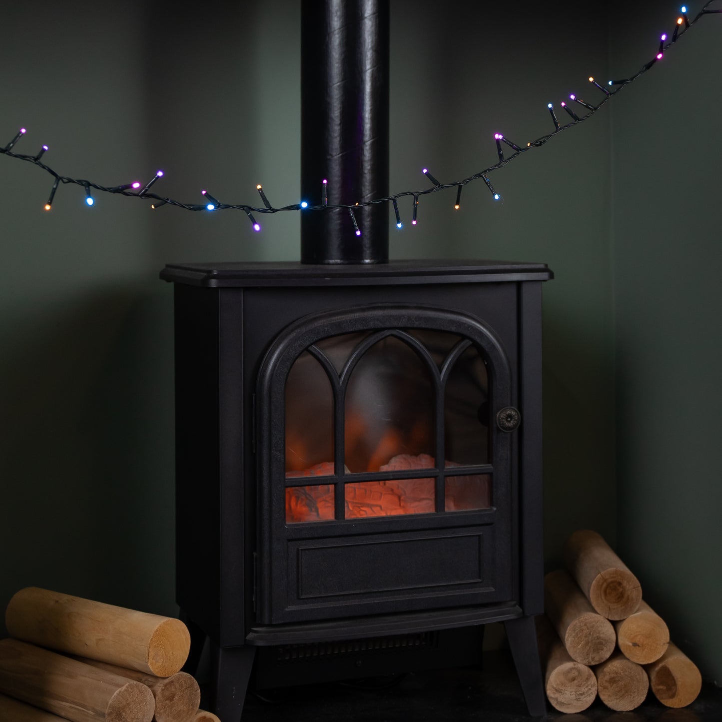 Factory Seconds: 6m 240 LED TreeBrights Multi-Action Christmas String Lights with Timer in Rainbow