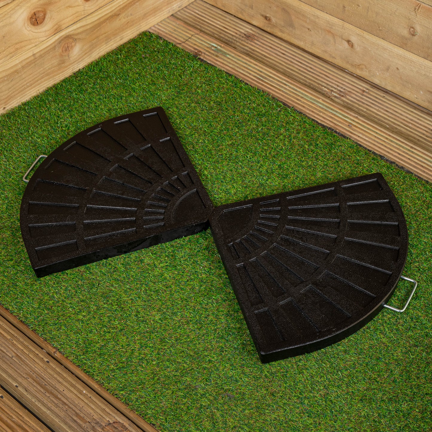 2 Piece 14kg Black Hanging Banana Cantilever Garden Parasol Base Weights