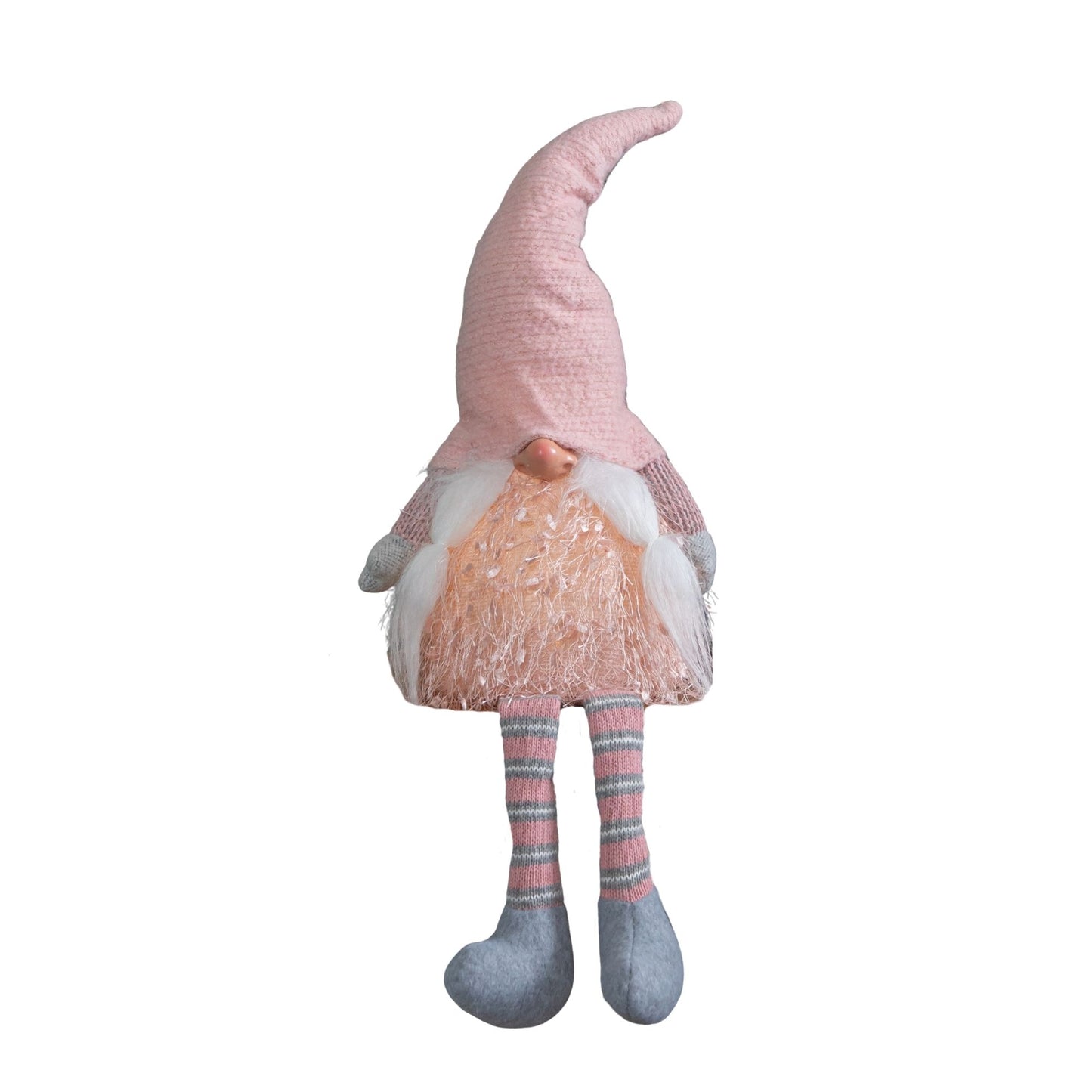 50cm Battery Operated Light up Female Christmas Gonk with Dangly Legs in Pink Hat
