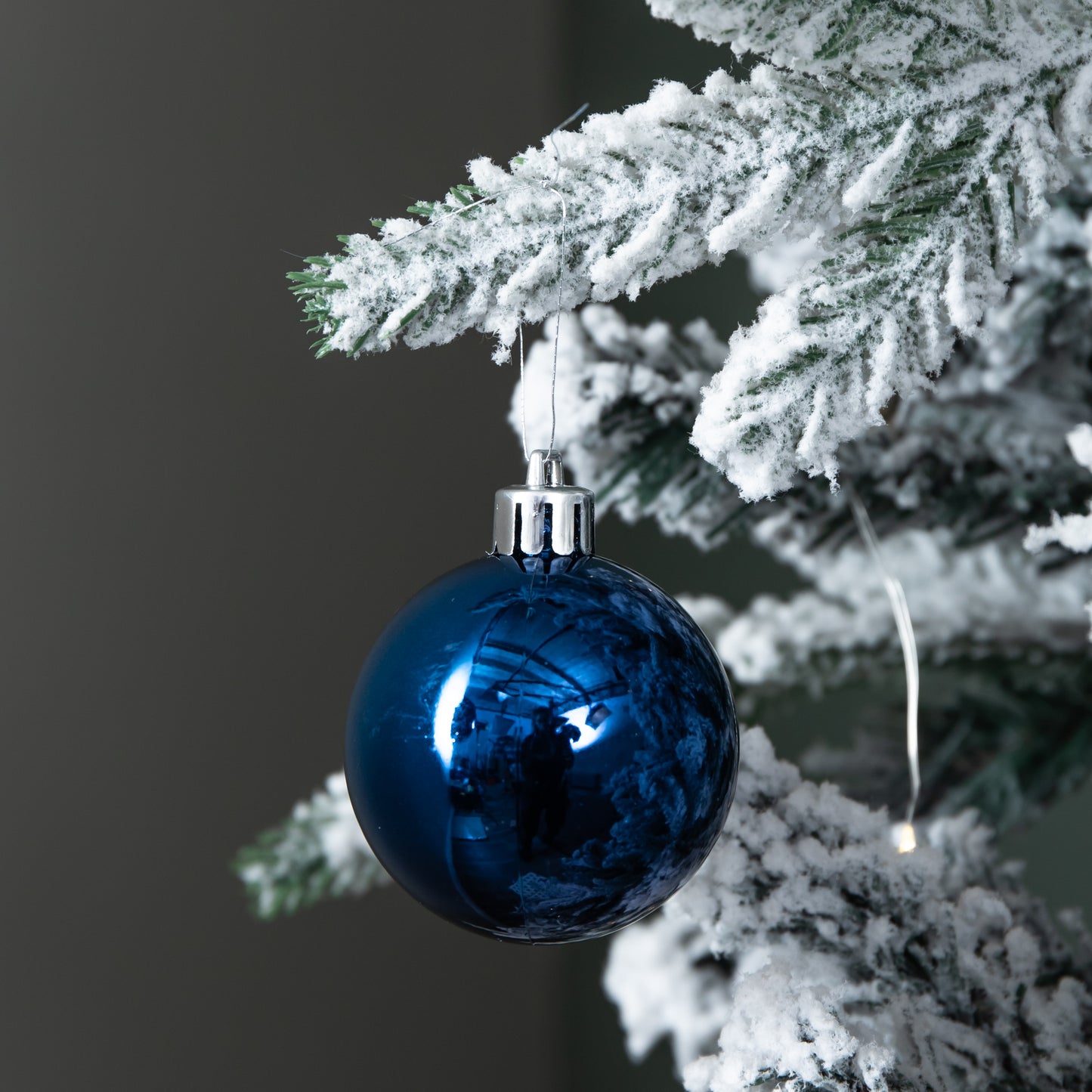 Set of 24 60mm Shatterproof Christmas Tree Baubles in Midnight Blue