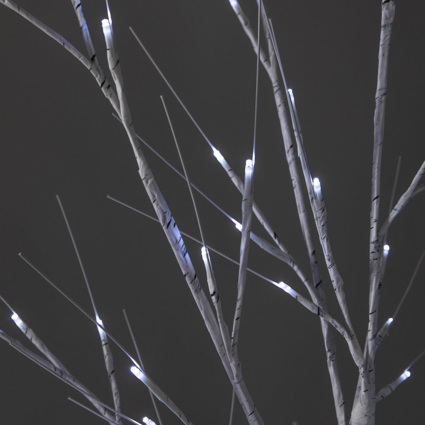 1.8m (6ft) Light up White Christmas Birch Tree with 80 Ice White LEDs