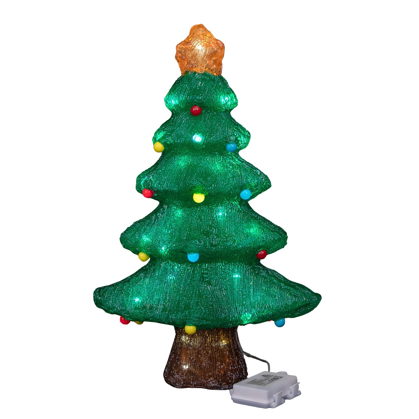 46cm Battery Powered Light up Christmas Bauble Tree with 60 Cool White LEDs