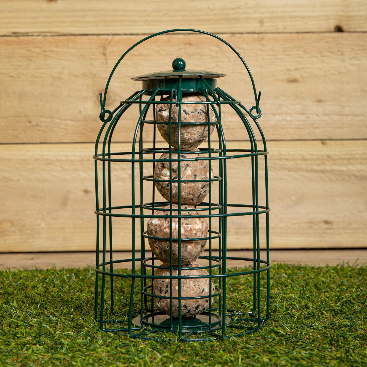 Pack of 3 Natures Market Wild Bird Hanging Nut Seed & Fat Ball Feeder with Squirrel Guard