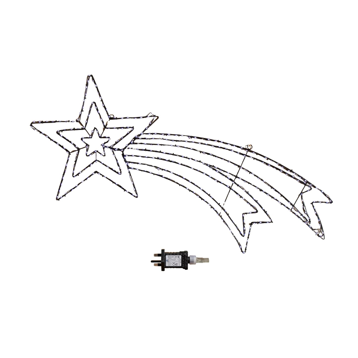 49cm x 1.19m Light up Christmas Shooting Star with 373 Twinkling White LEDs