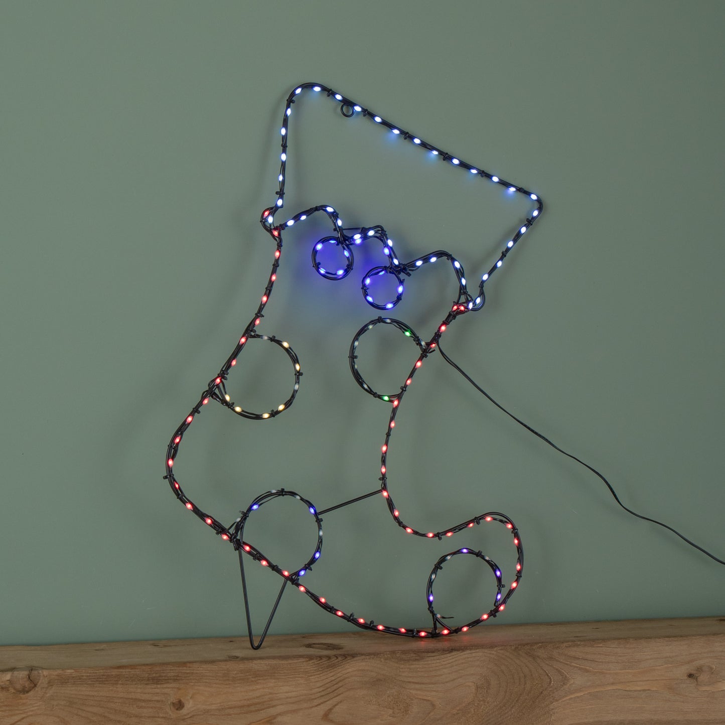 60cm x 42cm Light up FlexiBrights Christmas Stocking Silhouette with 134 Multi-Coloured LEDs