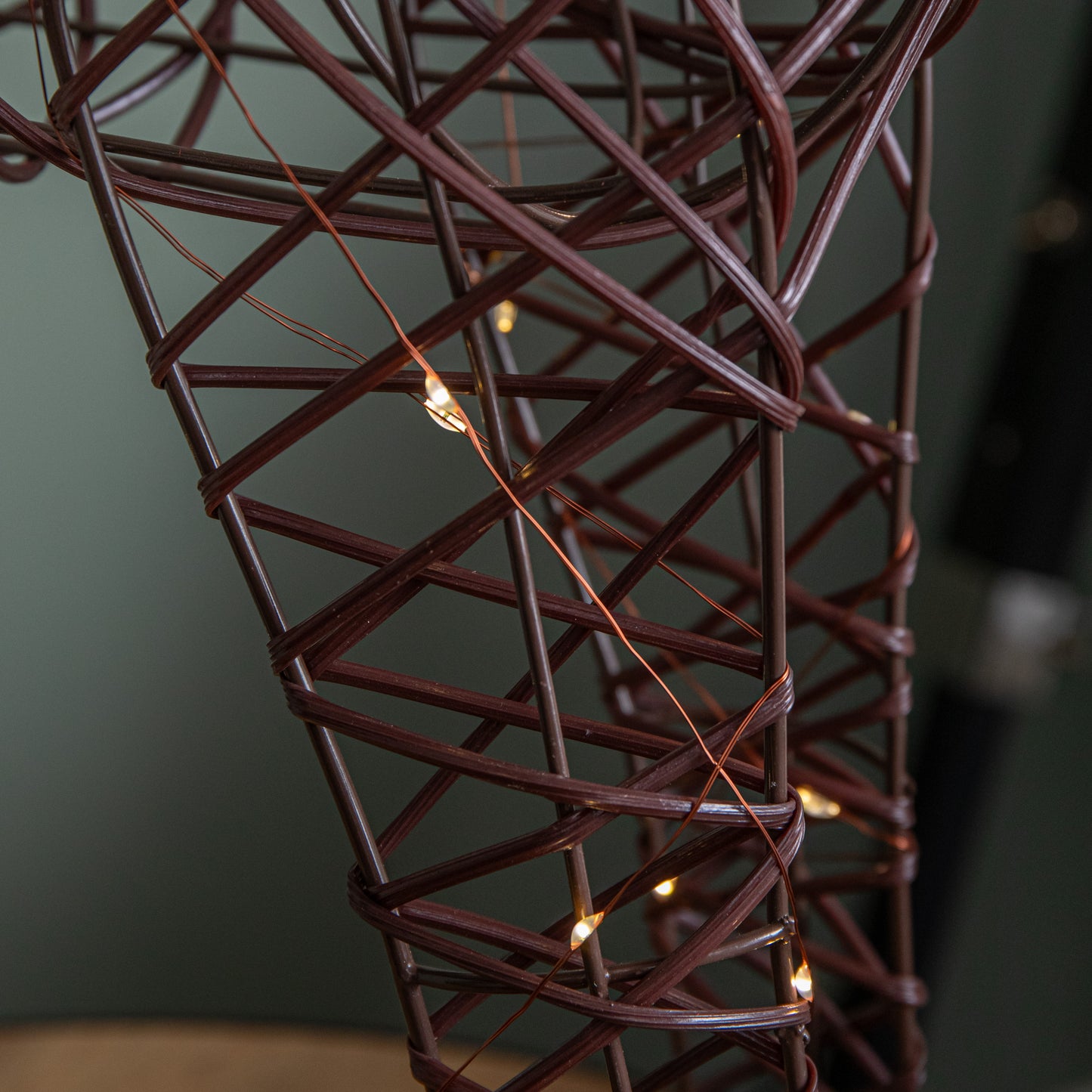 60cm Battery Operated Light up Christmas Reindeer with Red Bow & Warm White LEDs