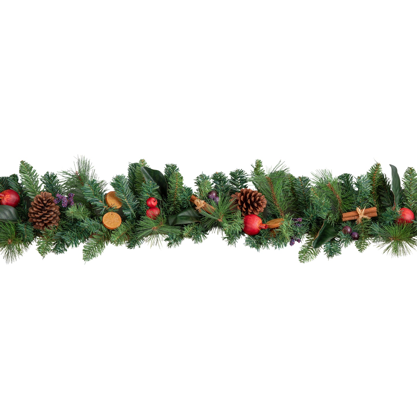 1.8m Festive Spice Christmas Garland with Pinecones and Faux Dried Fruit