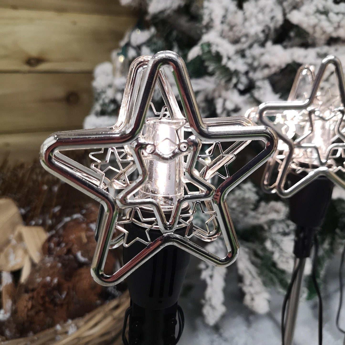 Set of 3 Christmas Star Flashing Warm White LED Connectable Pathfinder Lights