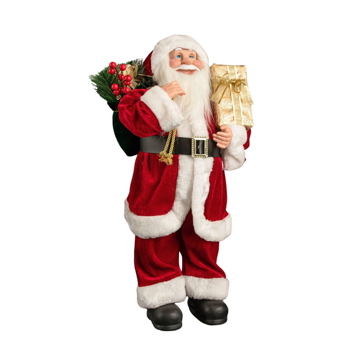 60cm Red Standing Santa with Gift Sack Christmas Indoor Decoration