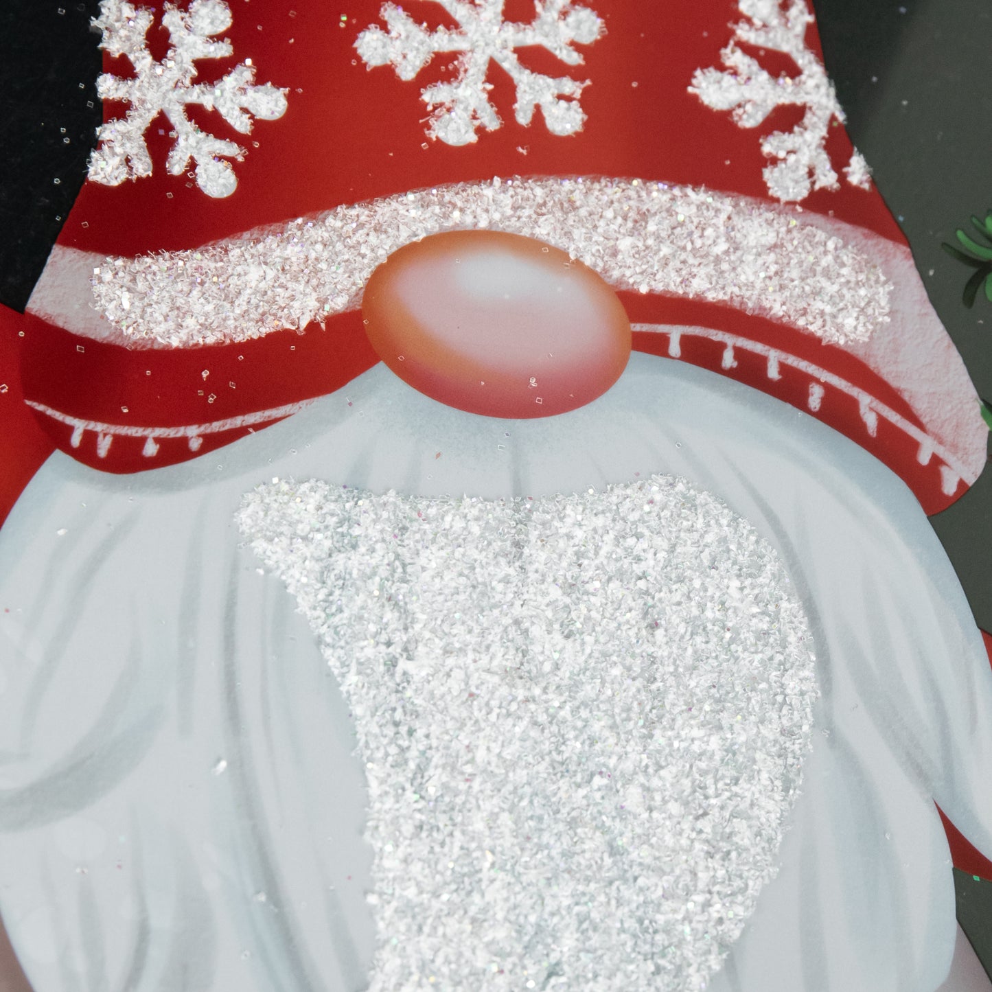 35cm Christmas Gonk in Snow Scene Window Decal Decoration with Glitter
