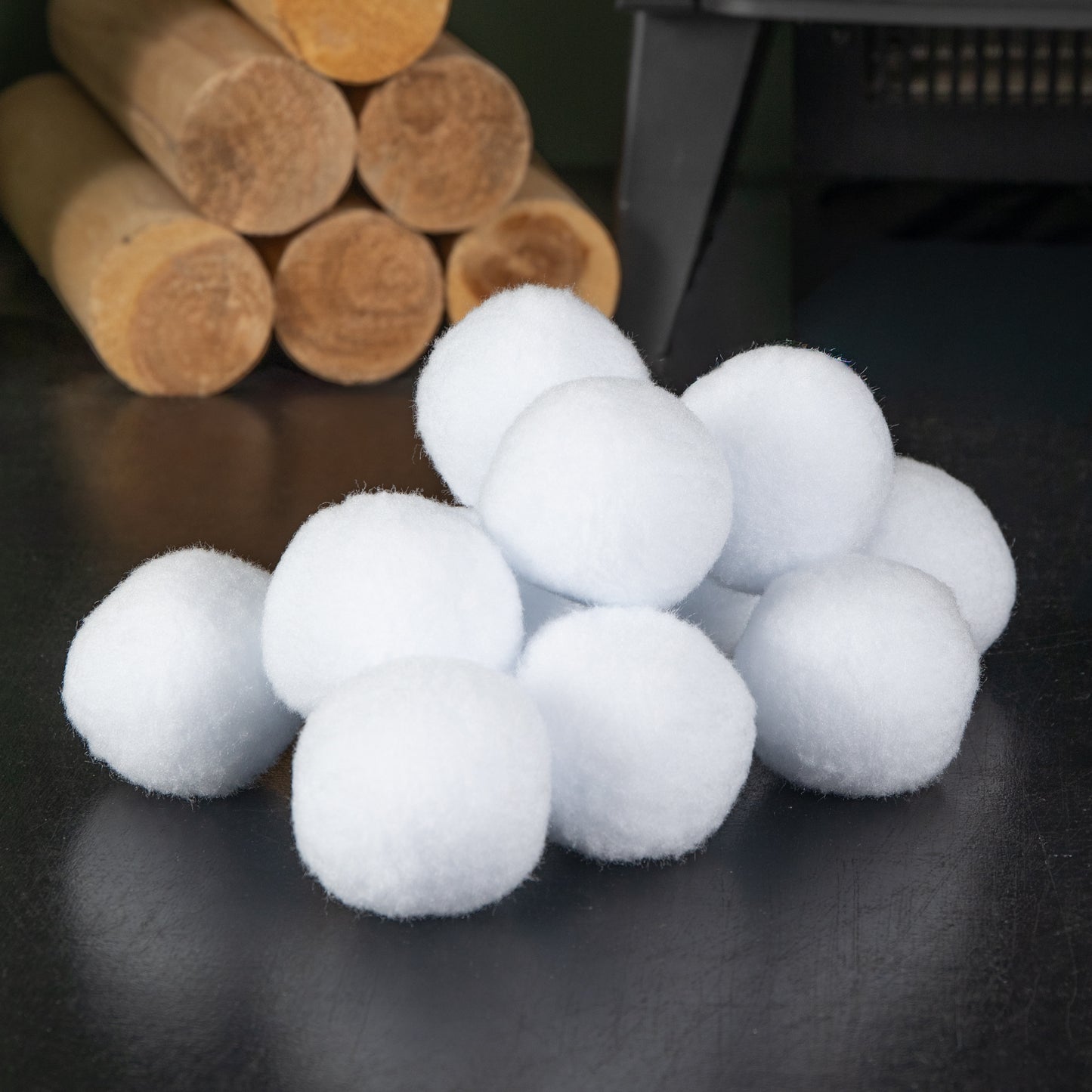 6cm 12 Pack of White Fabric Christmas Faux Snowballs