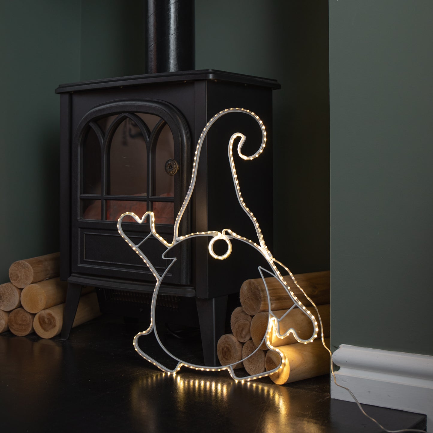 46cm Light up Hanging Christmas Gonk Silhouette with 205 Warm White LEDs