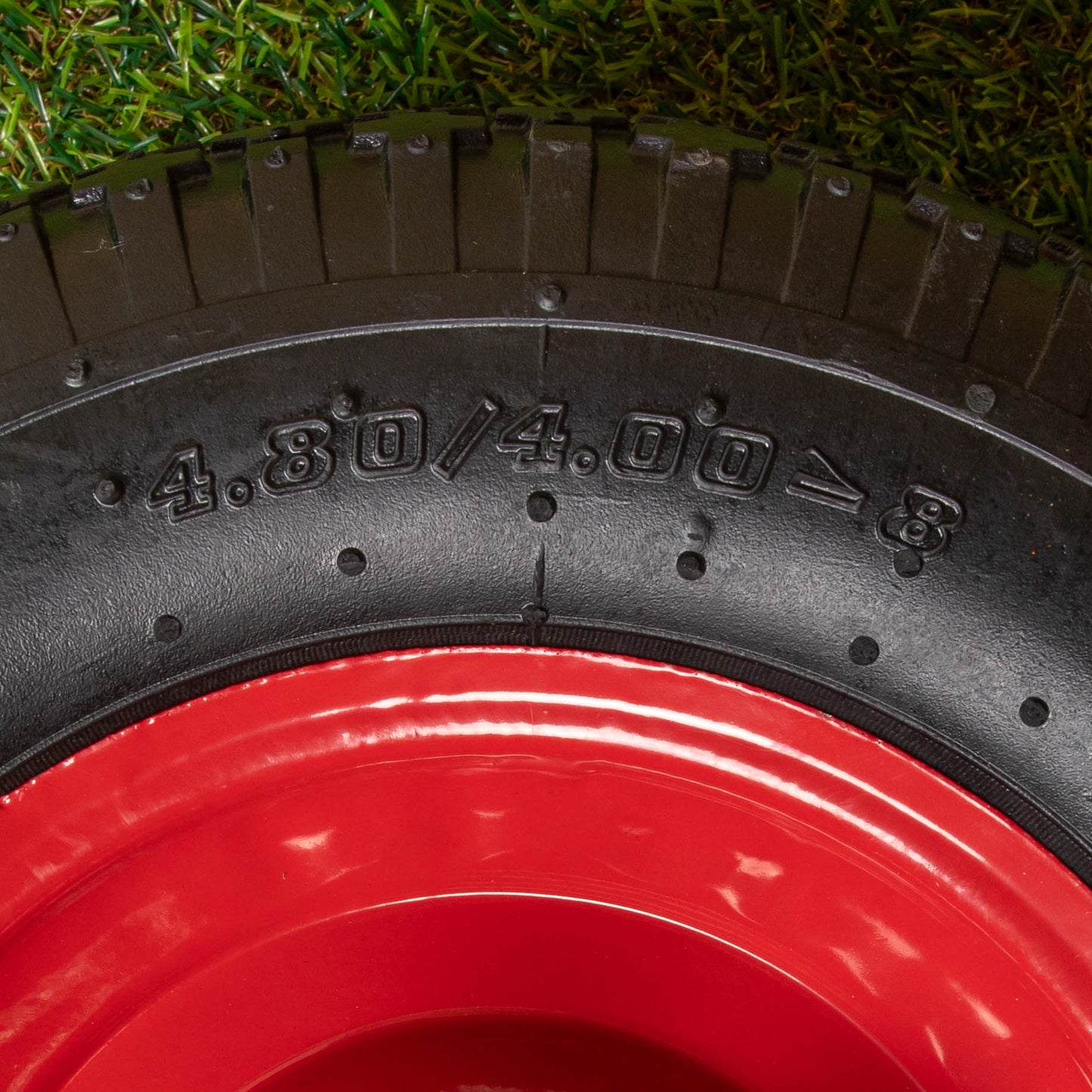 Replacement 15" x 4" Pneumatic Heavy Duty Garden Wheelbarrow Wheel & Axel In Red