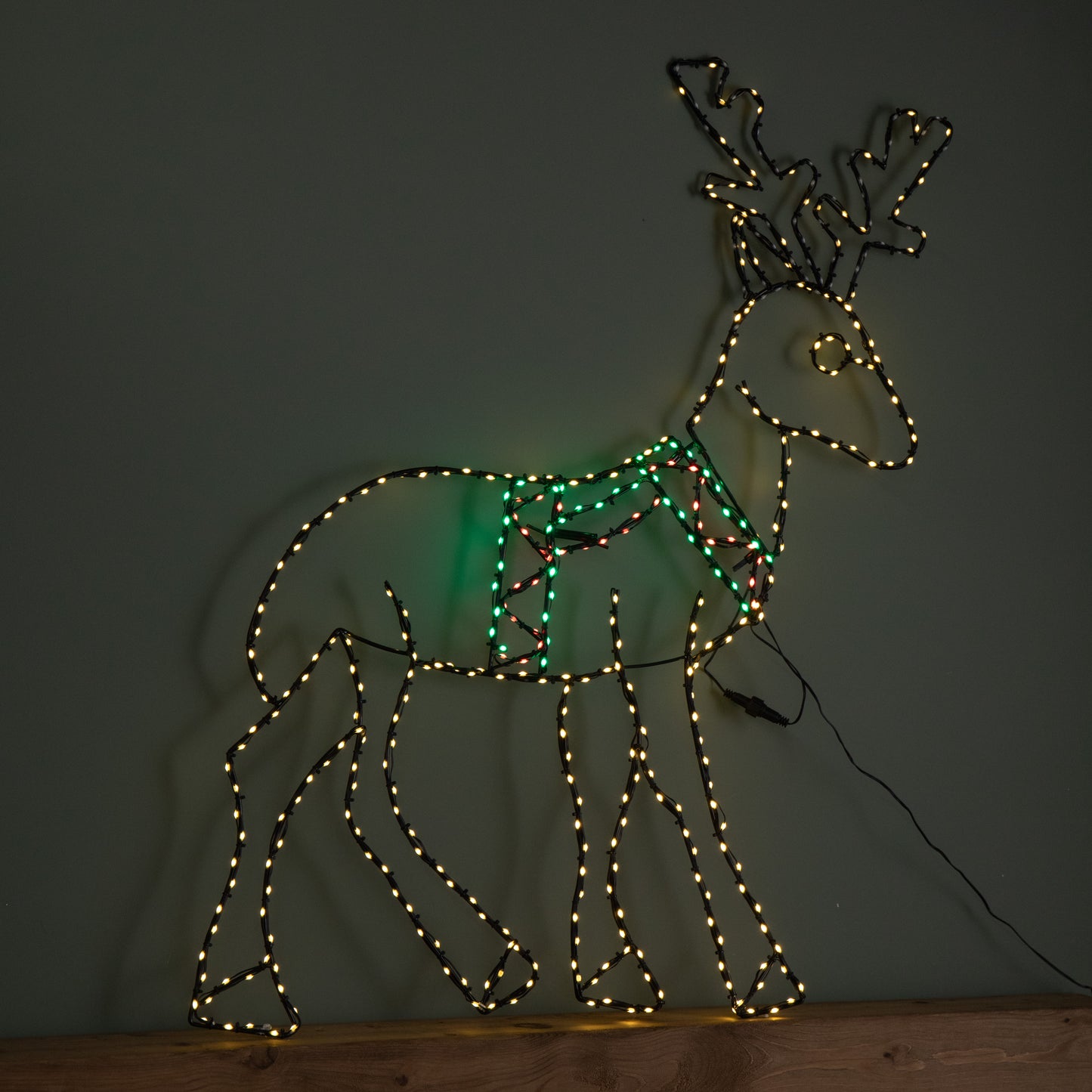 1.4m x 86cm Light up FlexiBrights Standing Christmas Reindeer with 420 Multi-Coloured LEDs