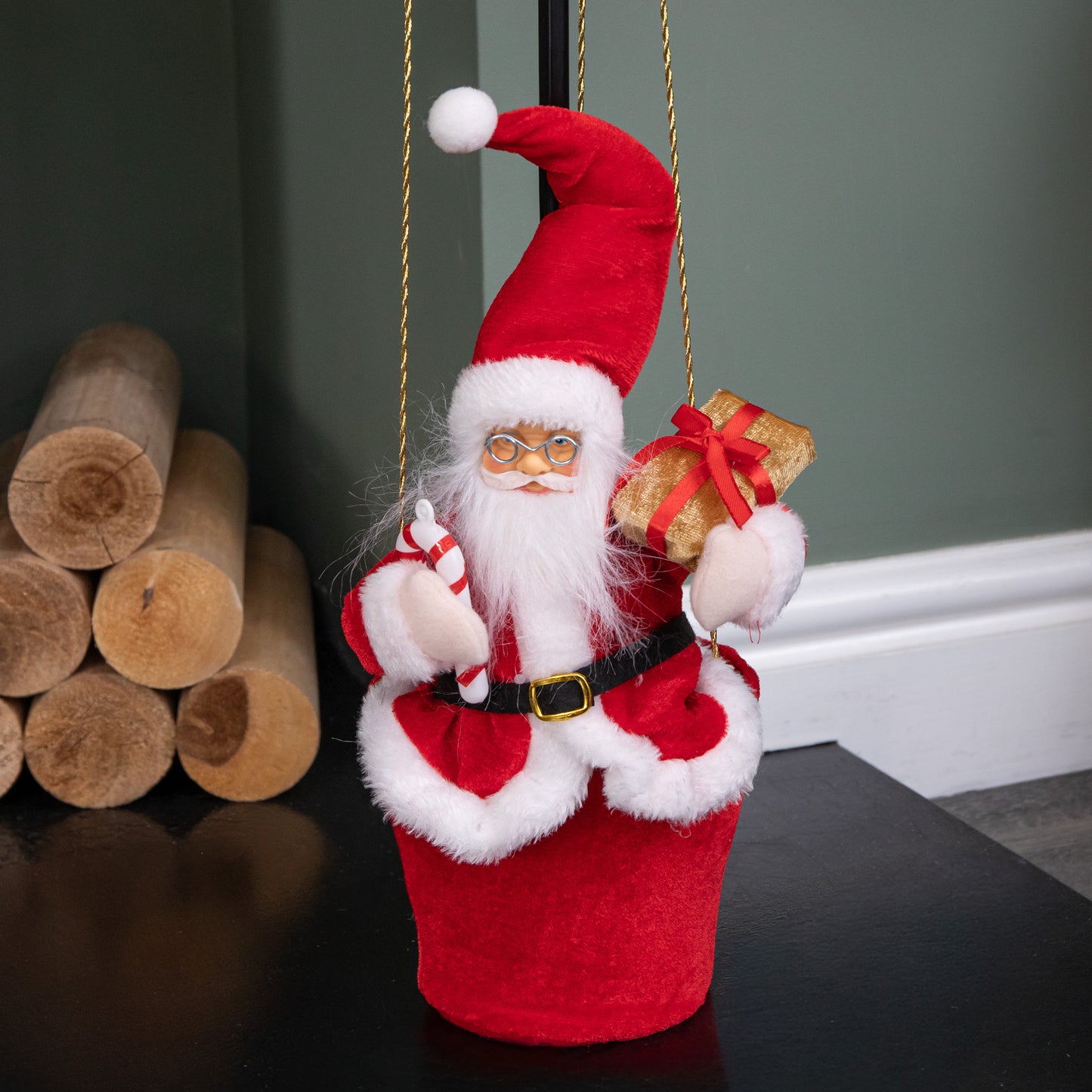 80cm Red and Green Santa's Hot Air Balloon Hanging Christmas Decoration