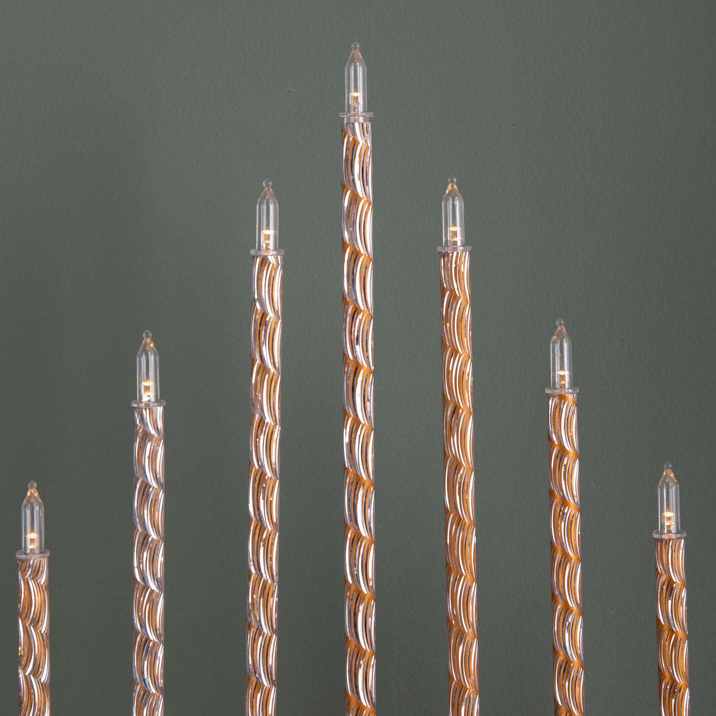 26cm Battery Operated Gold Light up Christmas Candle Bridge with 9 Warm White LEDs