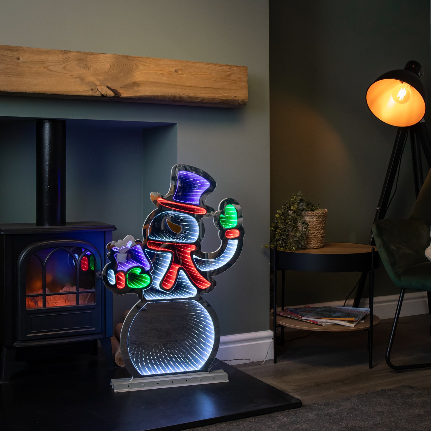 76cm LED Infinity Light Waving Snowman